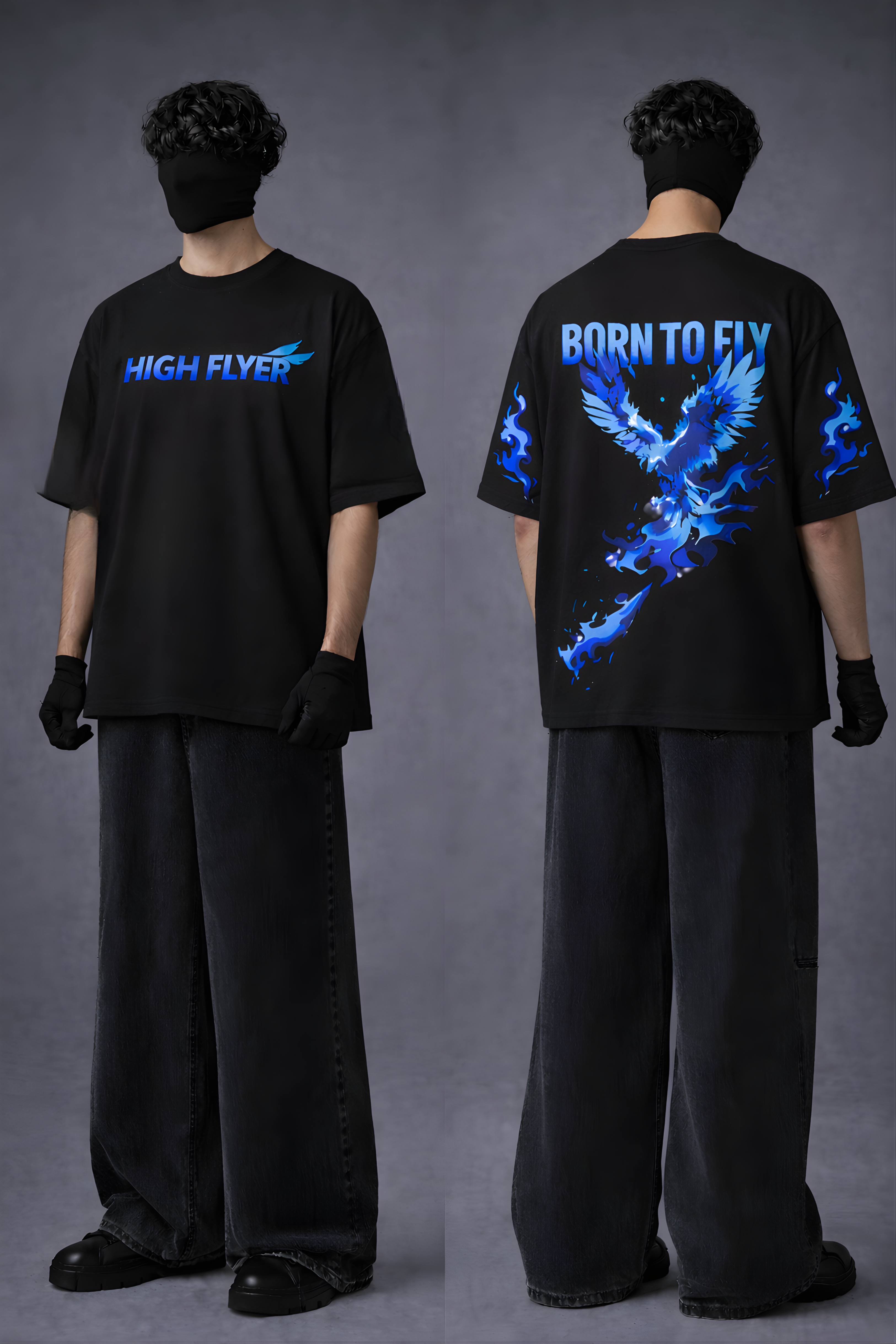 High Flyer Oversized Tee -BLACK