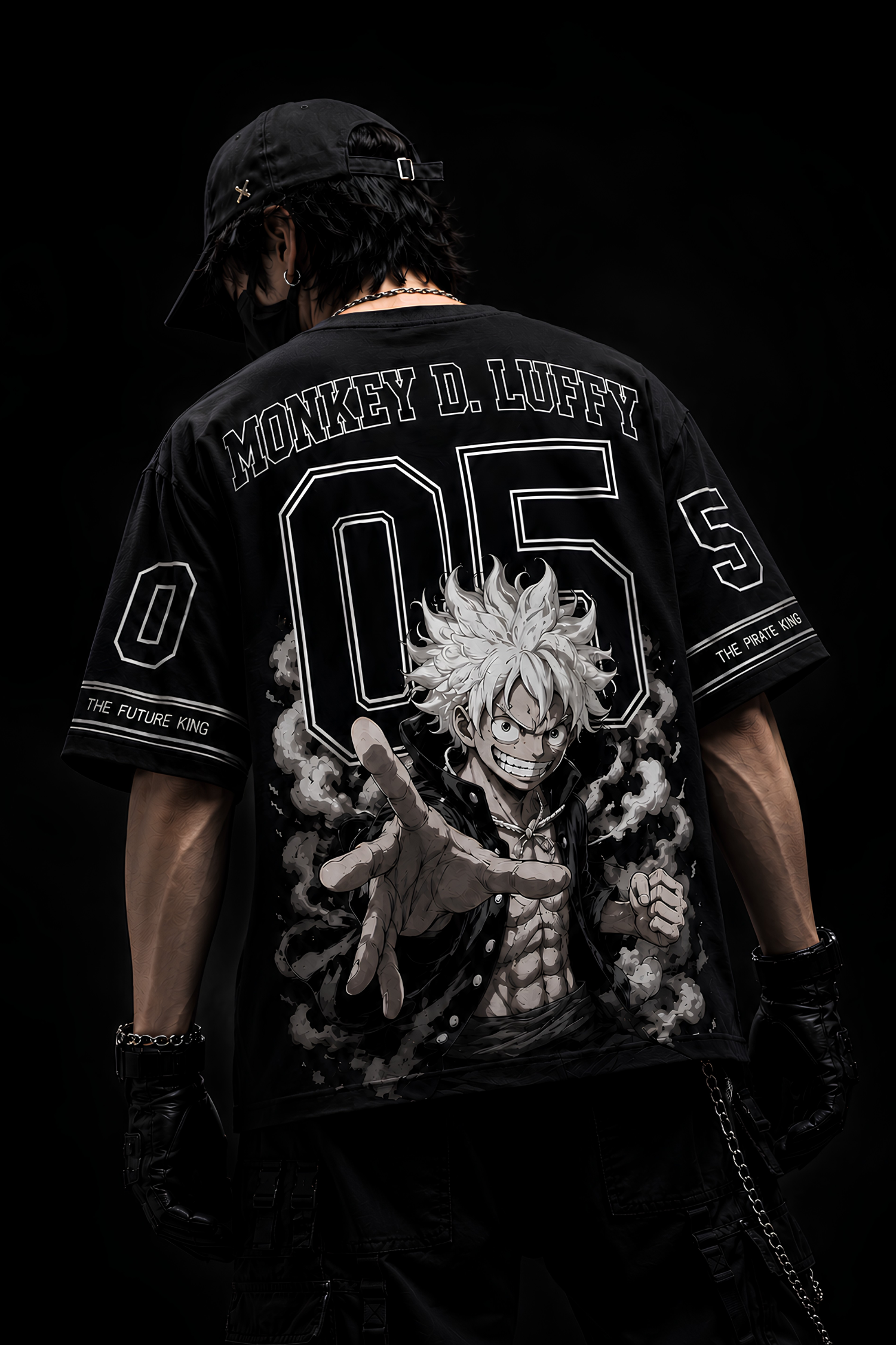 Gear 05 Luffy King Oversized T-Shirt -Black