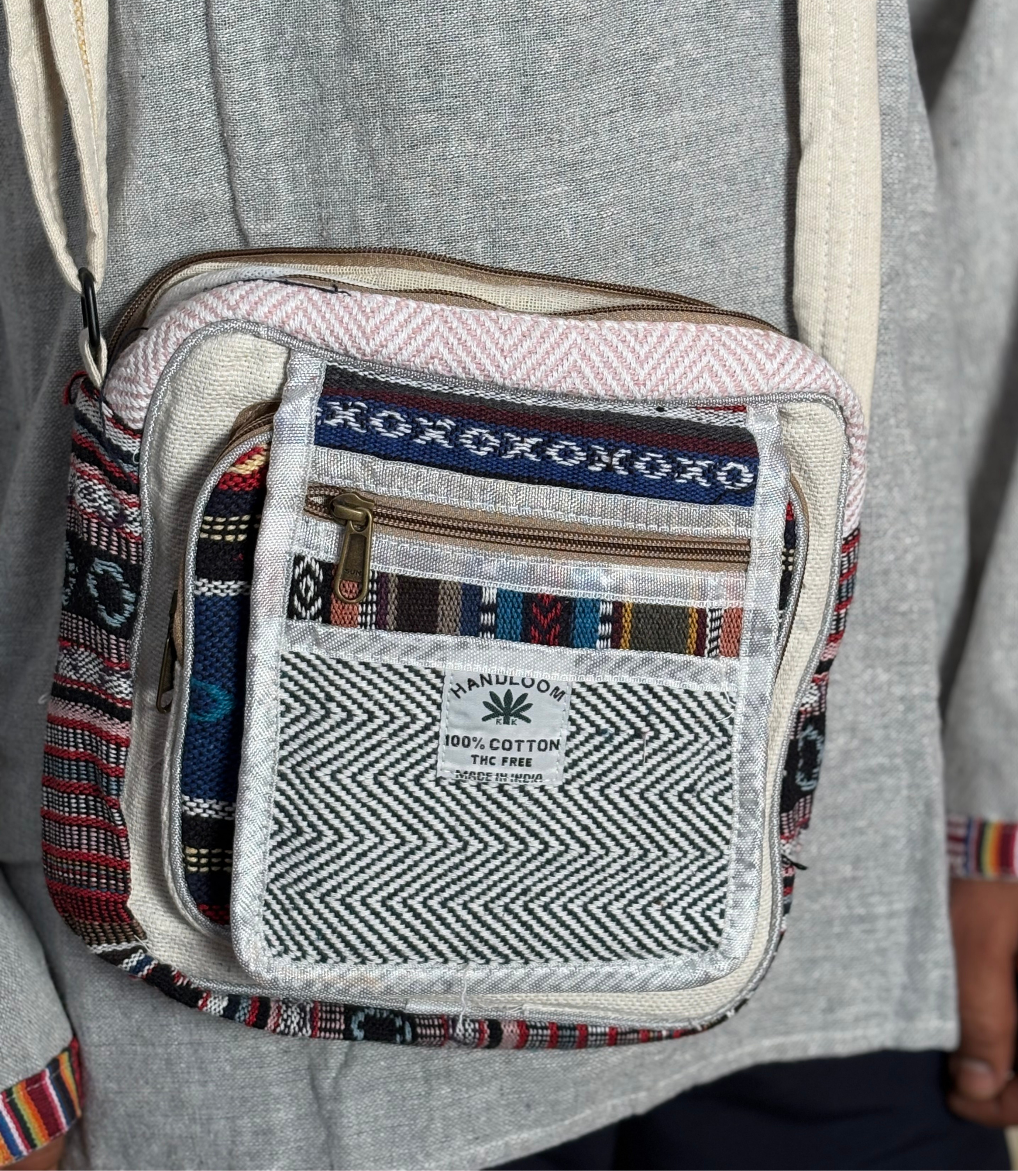 Hemp Side Bag - B-W