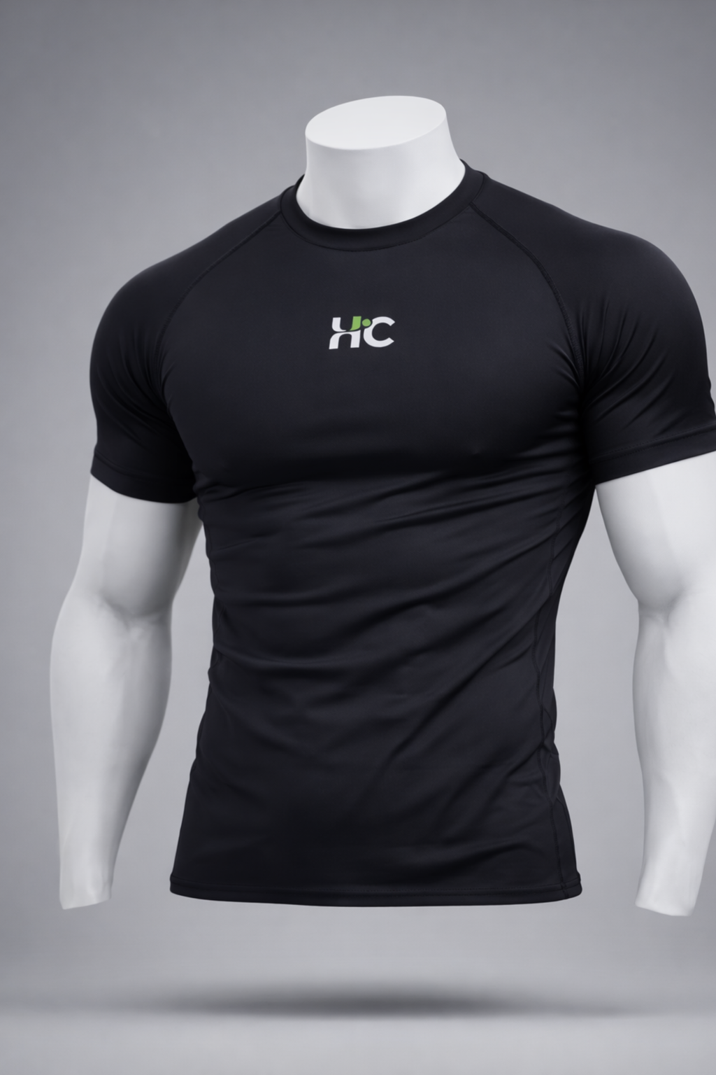 Backstrike Green design Compression Half Sleeve T-Shirt  – Black
