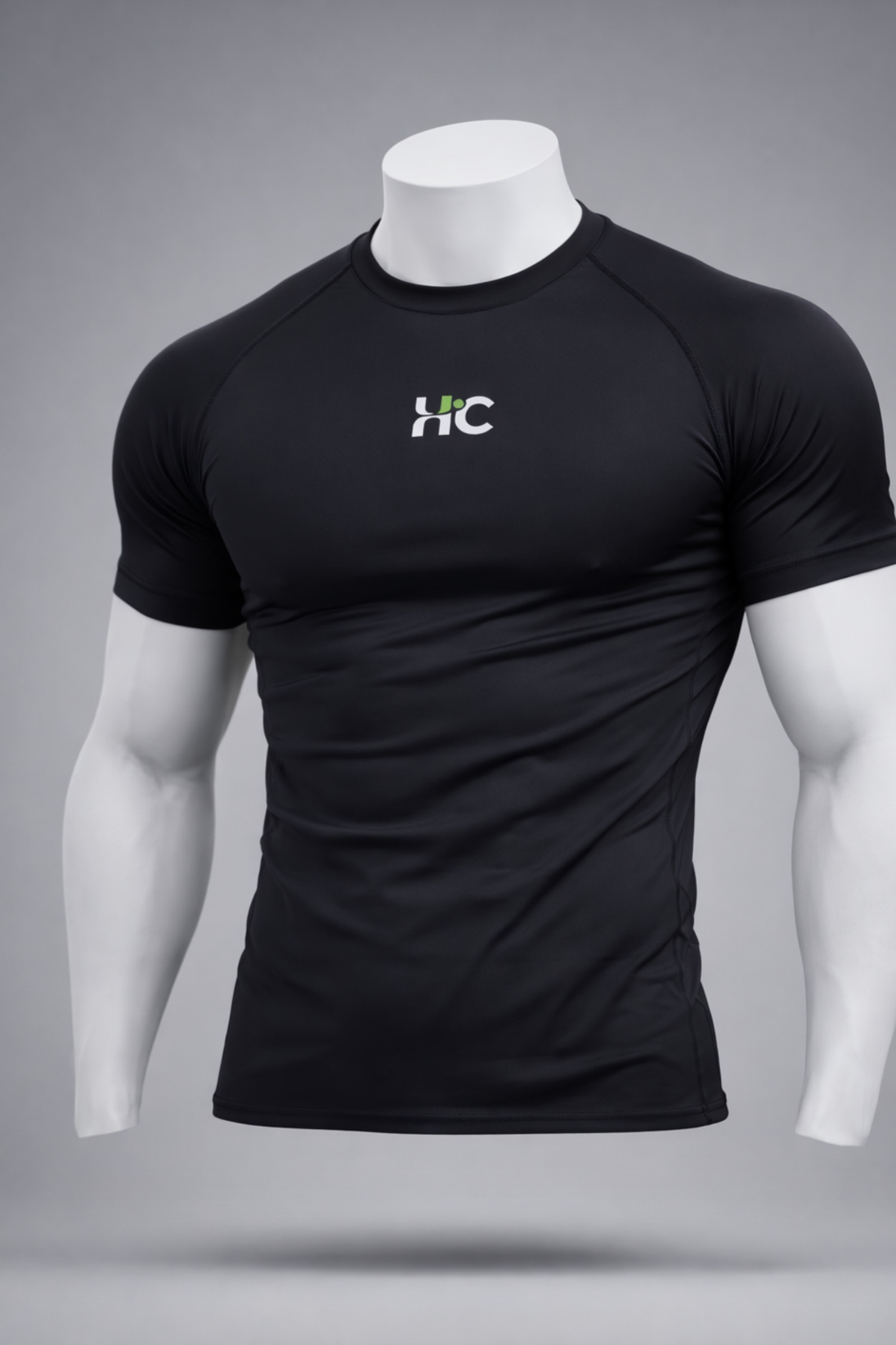 Backstrike Green design Compression Half Sleeve T-Shirt  – Black