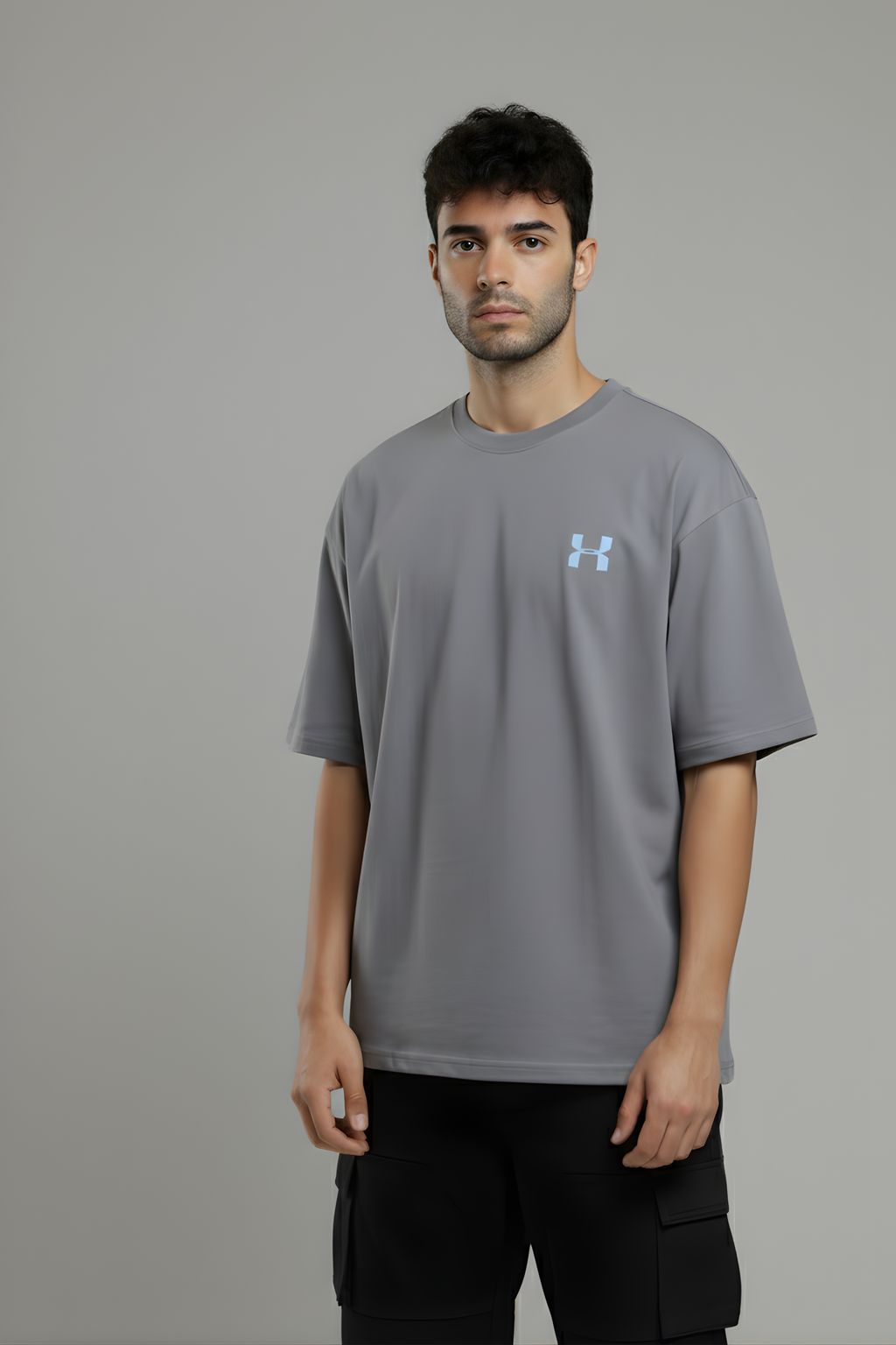 Meltdown Bear Oversized T-Shirt-Grey