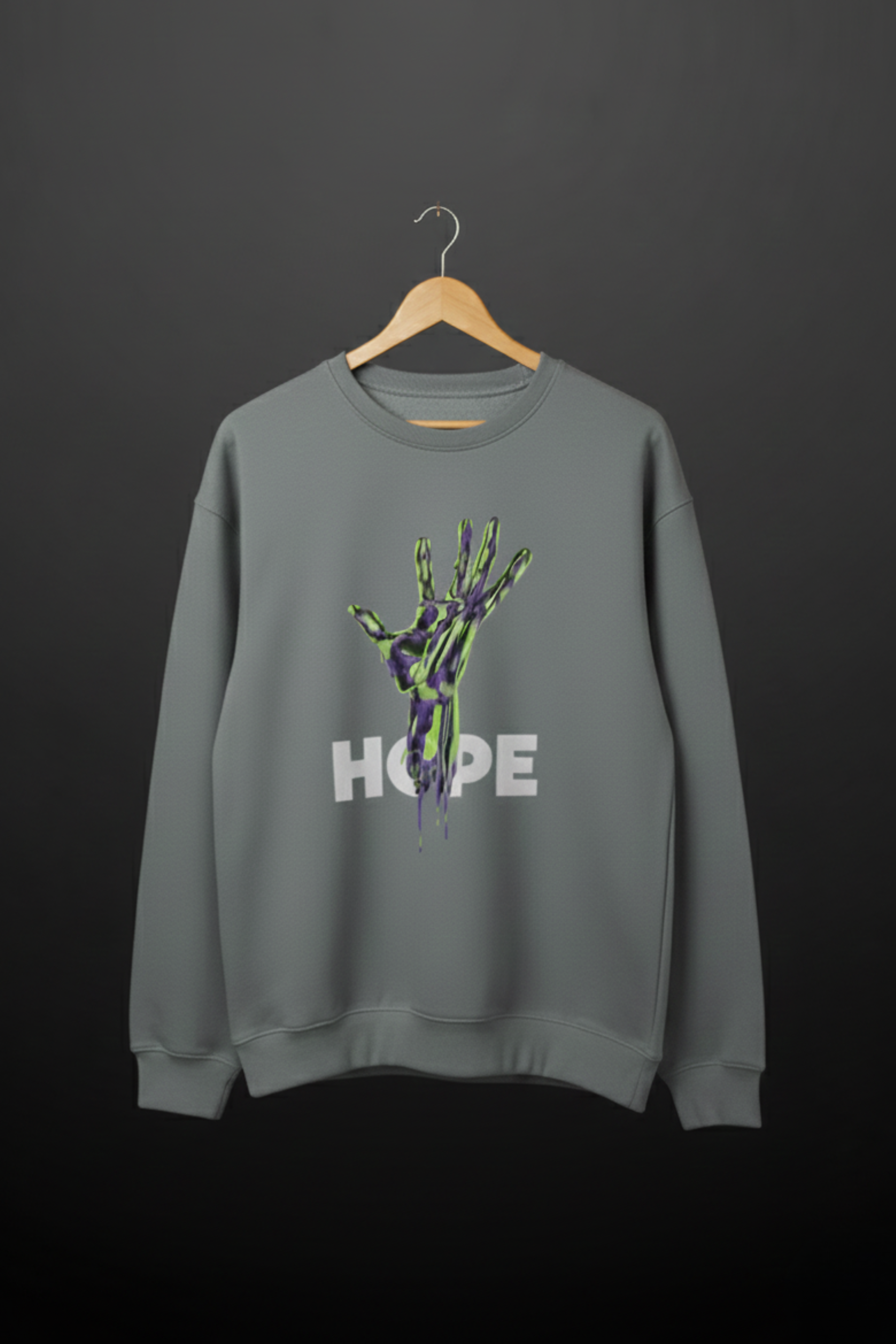 Hope Premium Cotton Fleece Sweatshirt - Dark Grey