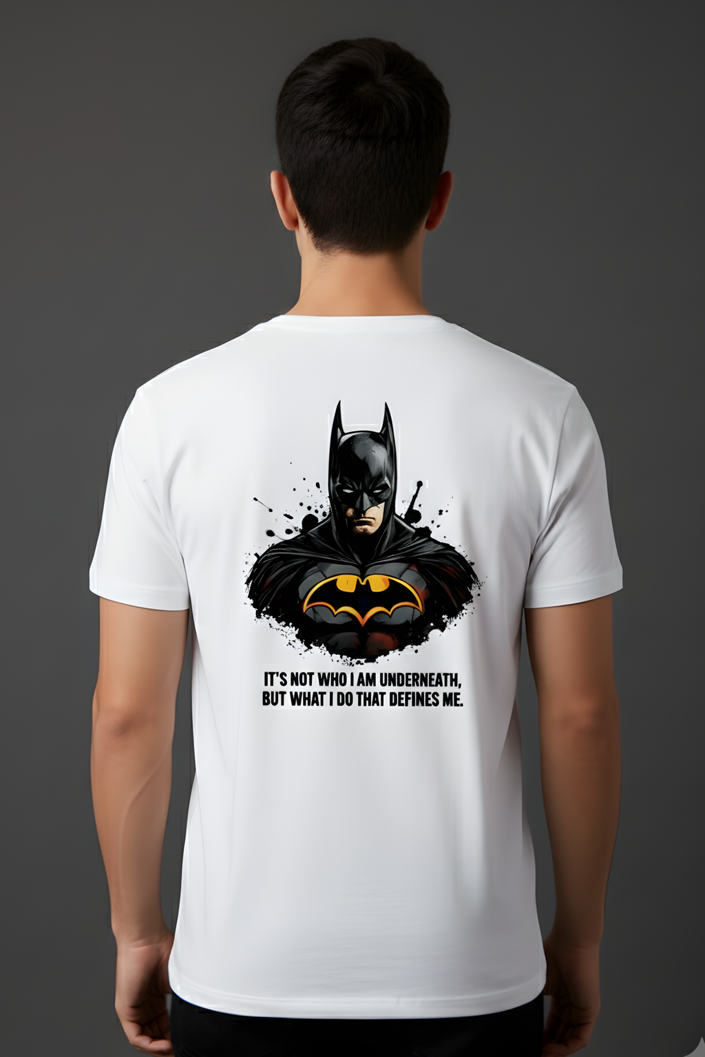 Batman Regular Fit Printed T-Shirt-White