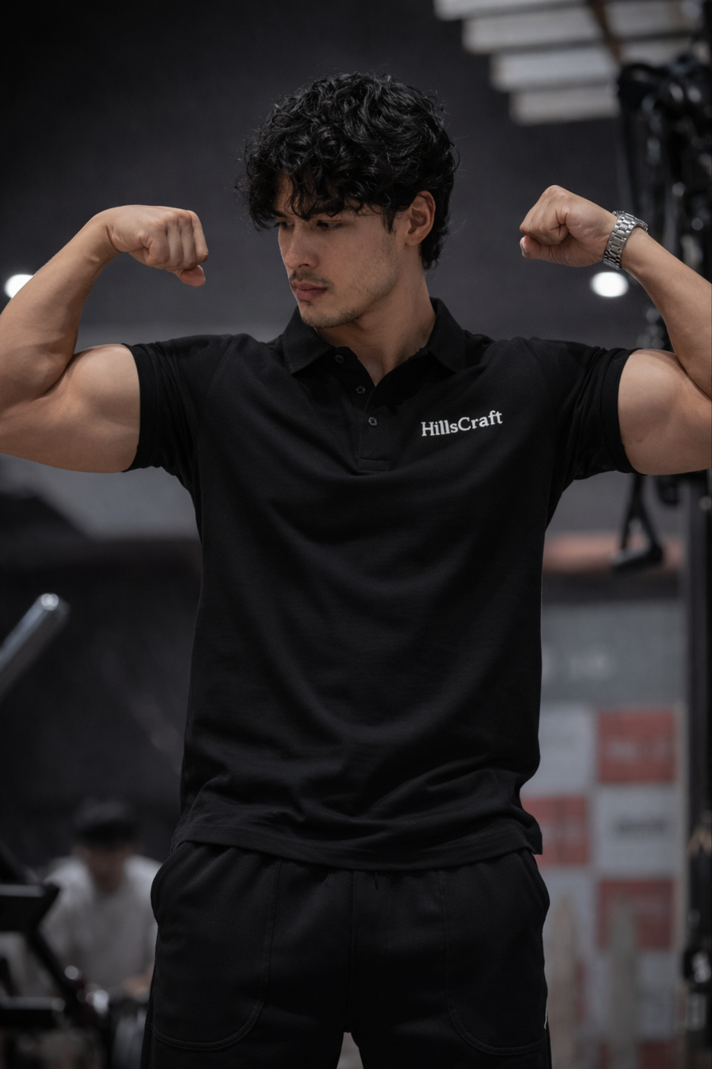 Hillscraft Regular Fit Lycra Polo T-Shirt - Black