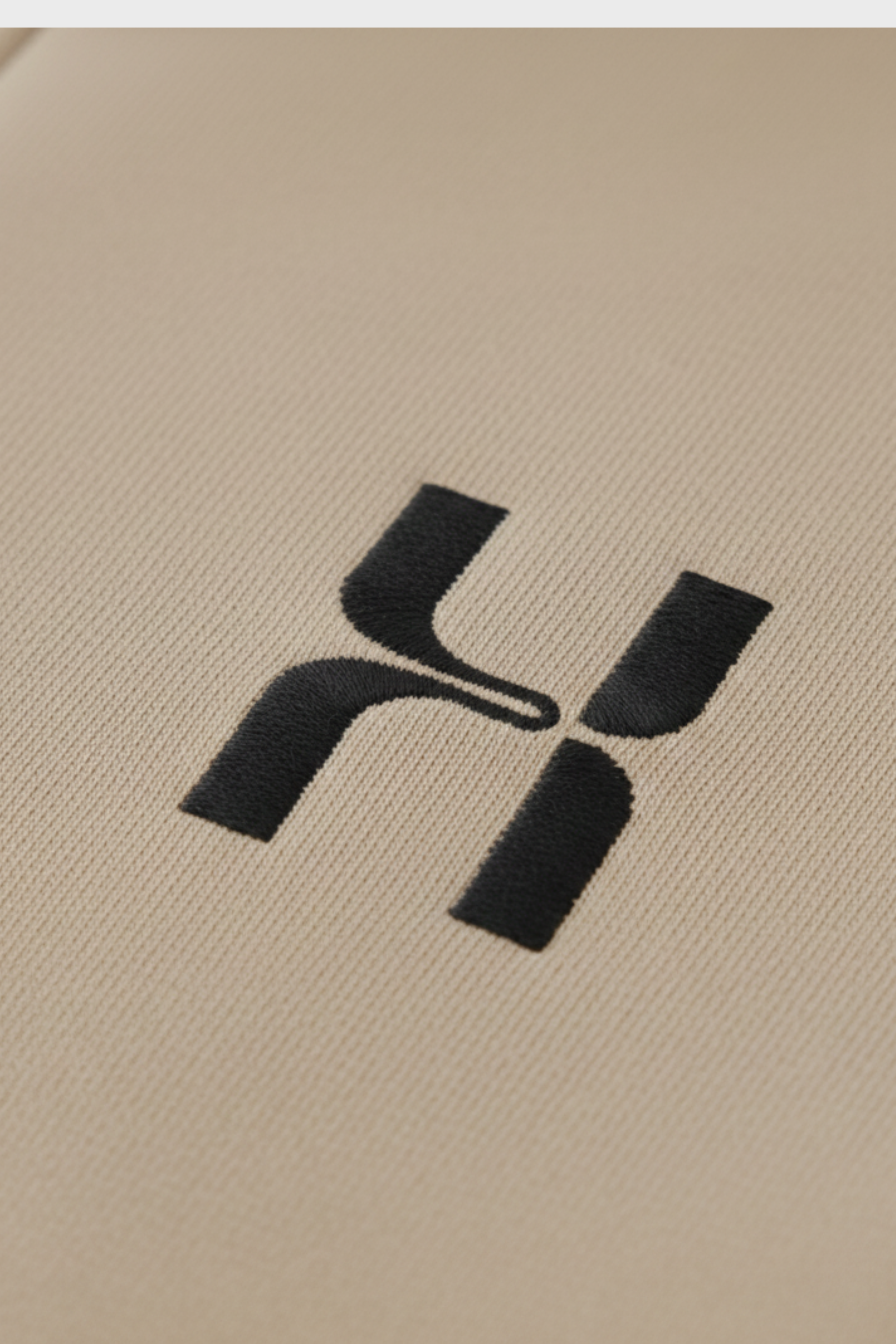 Half Zip Premium Hoodie- Beige