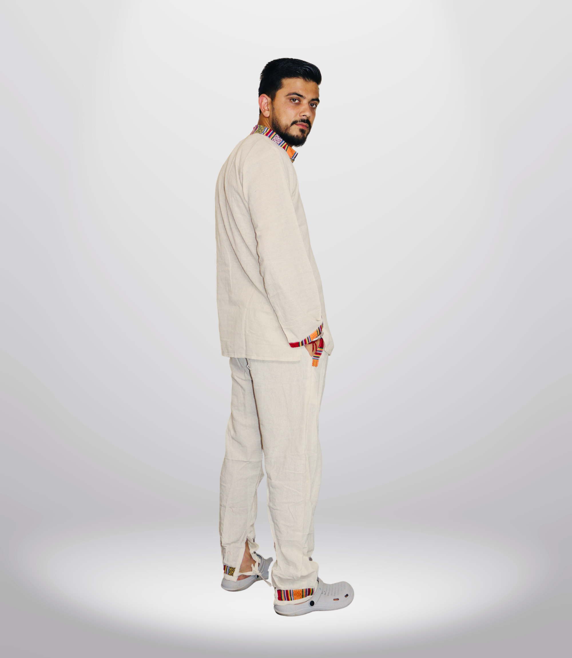 Himachali Cotton Kurta - Pajama - Beige
