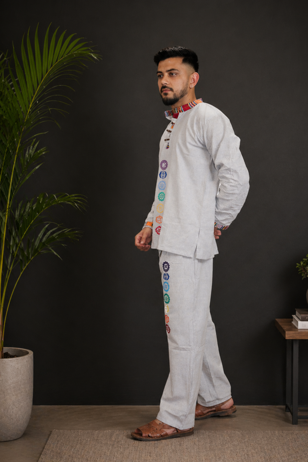 7 CHAKRAS Ethnic Kurta Pajama Set - GREY