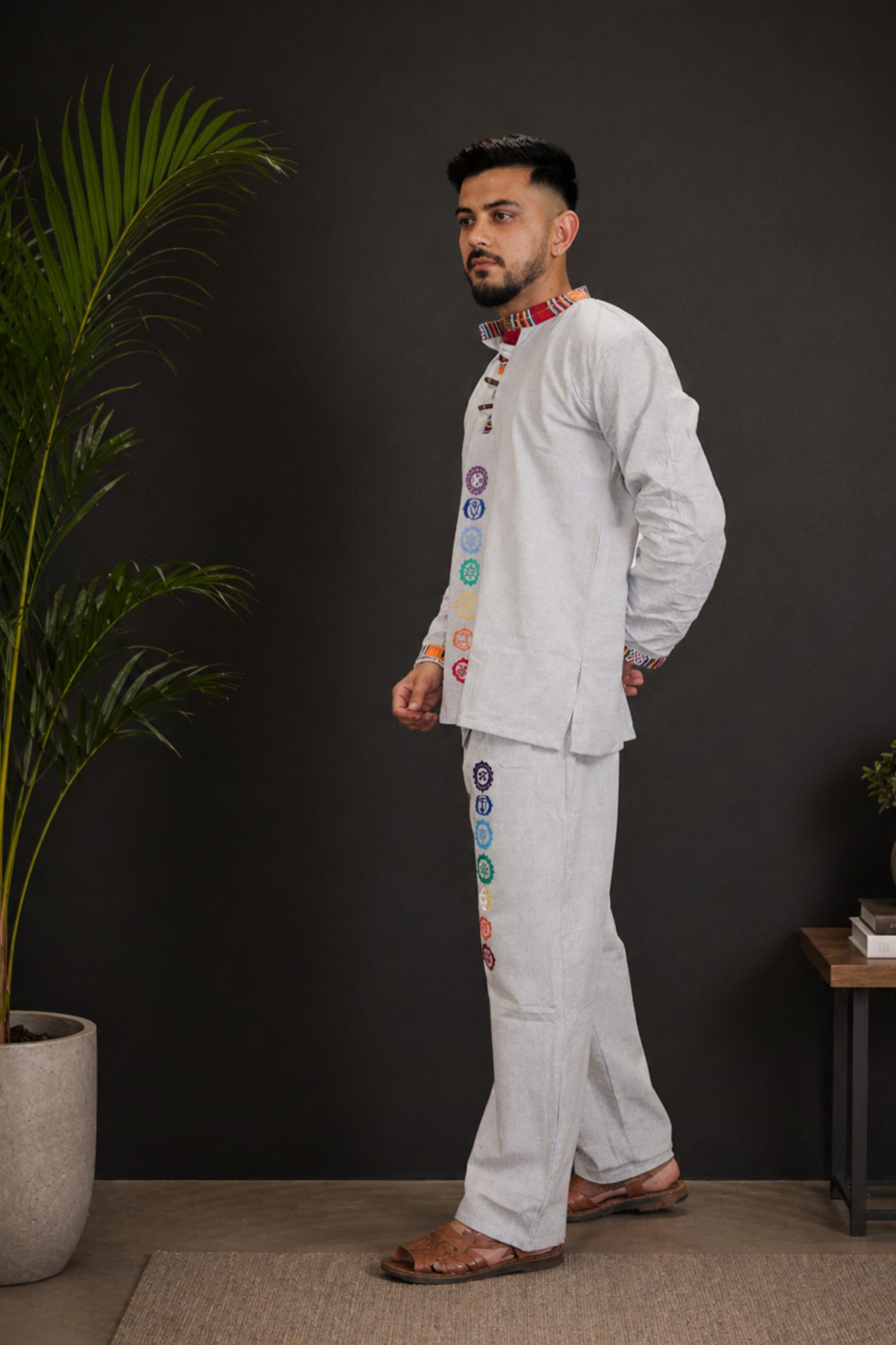 7 CHAKRAS Ethnic Kurta Pajama Set - GREY