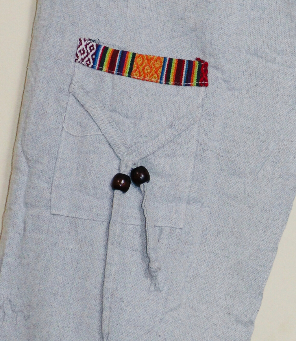 Ethnic Cotton Pajama - Grey-Unisex