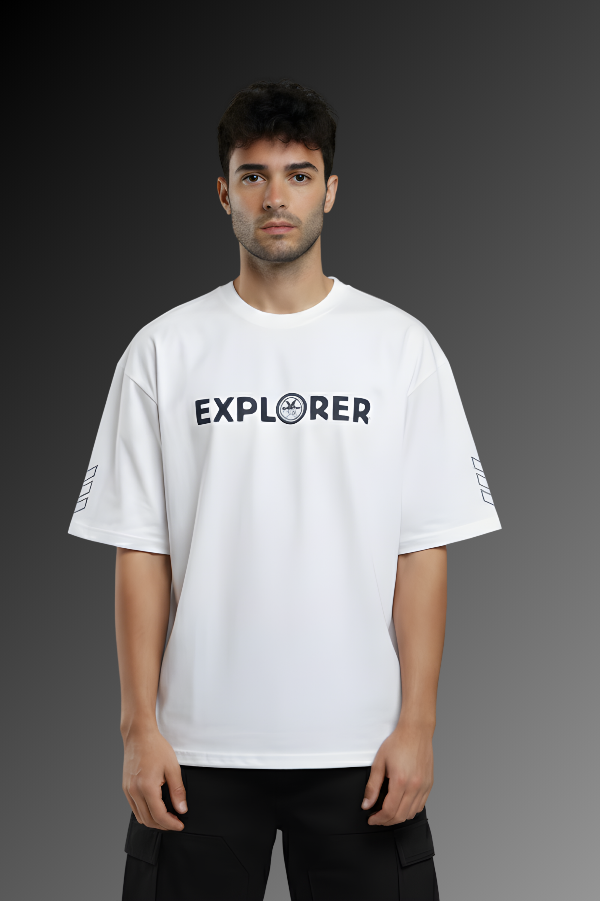 Explorer Oversized T-Shirt-White – Hills Craft