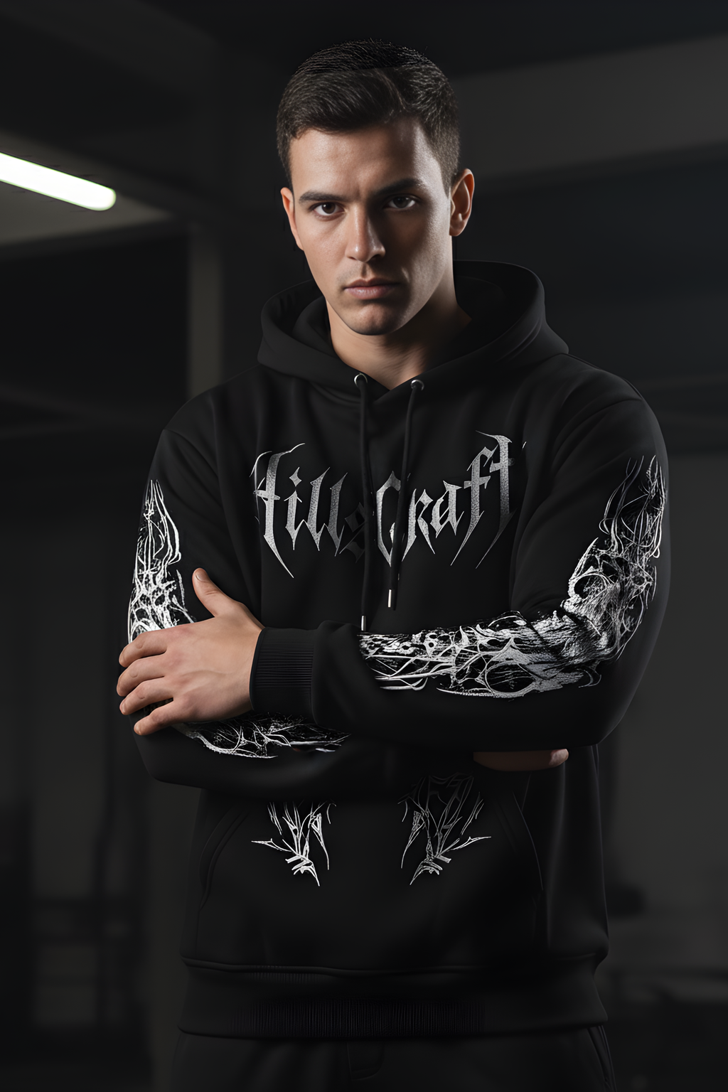 Deathline BlackOversized Premium Hoodie –BLACK