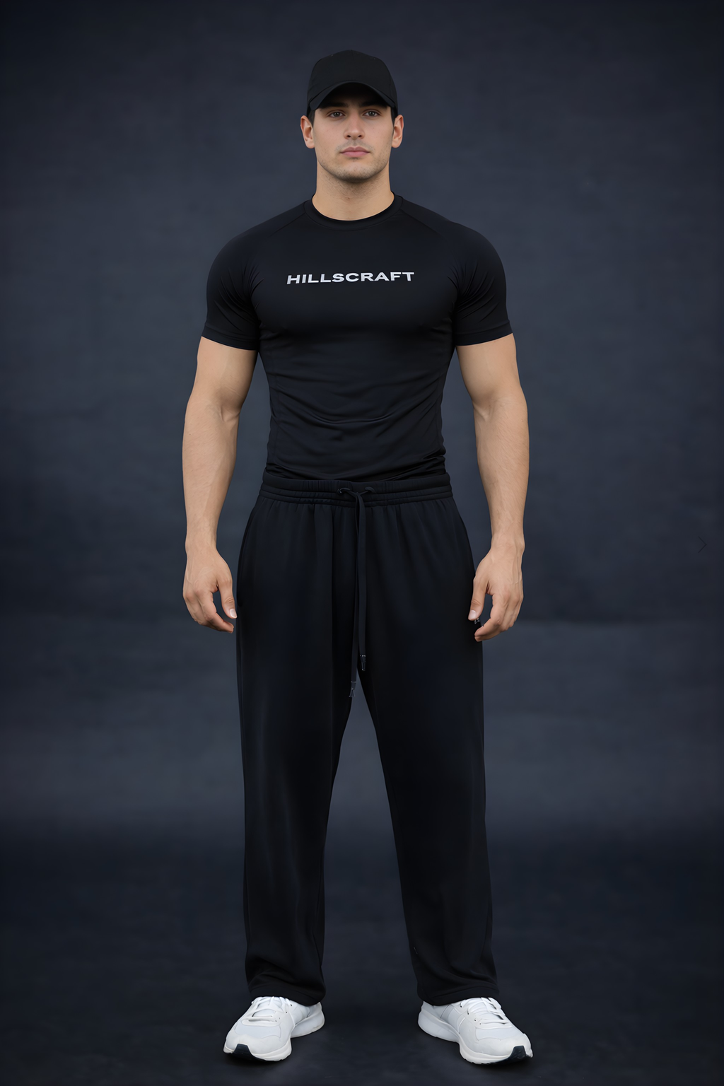 HILLSCRAFT Compression Half Sleeve T-Shirt – Black