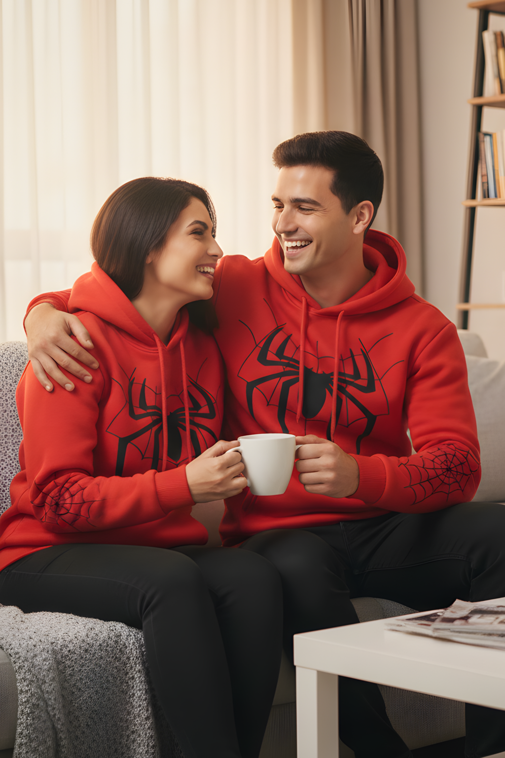 SPIDER Regular Unisex Hoodie – Red