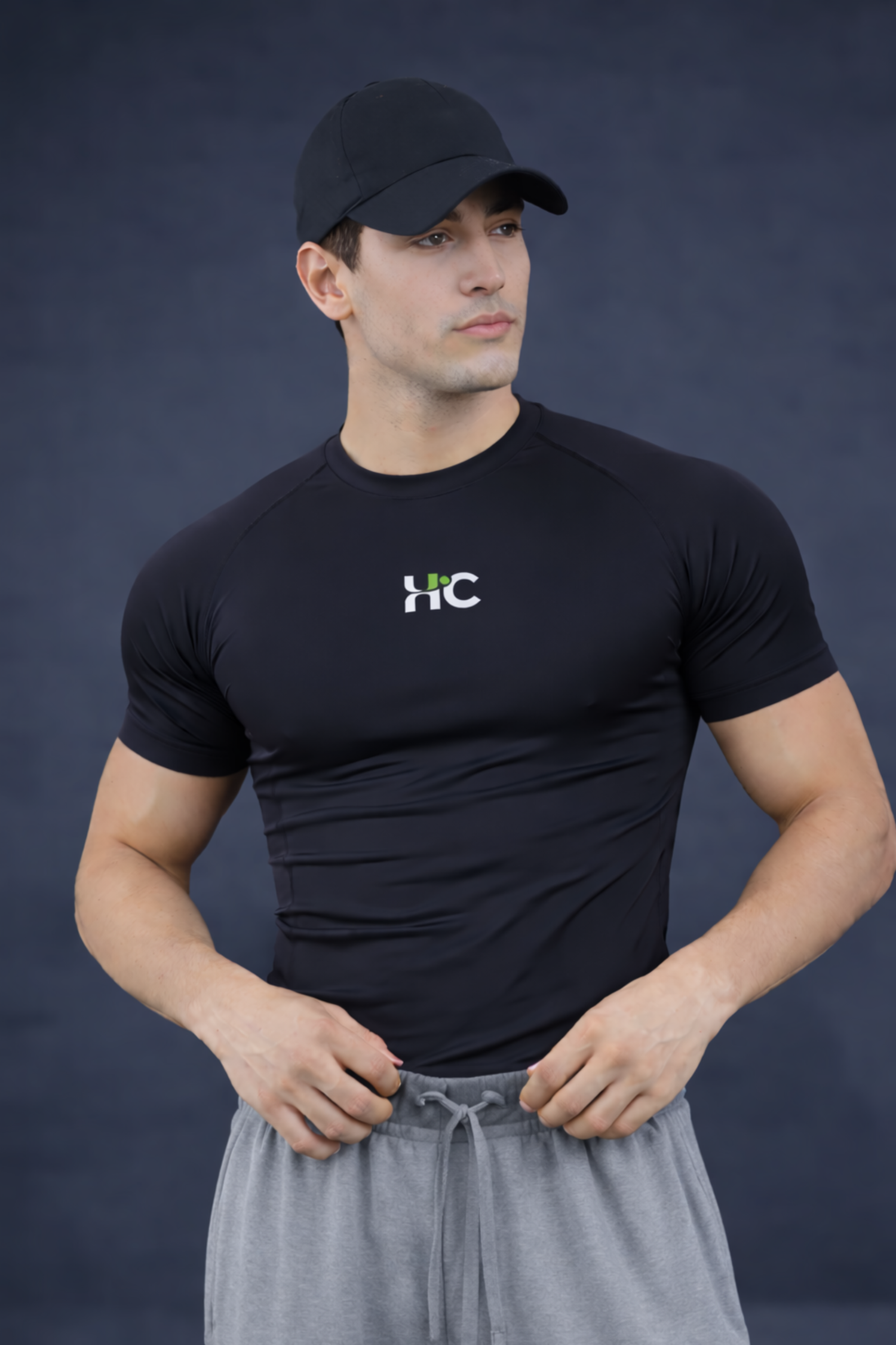 Backstrike Green design Compression Half Sleeve T-Shirt  – Black
