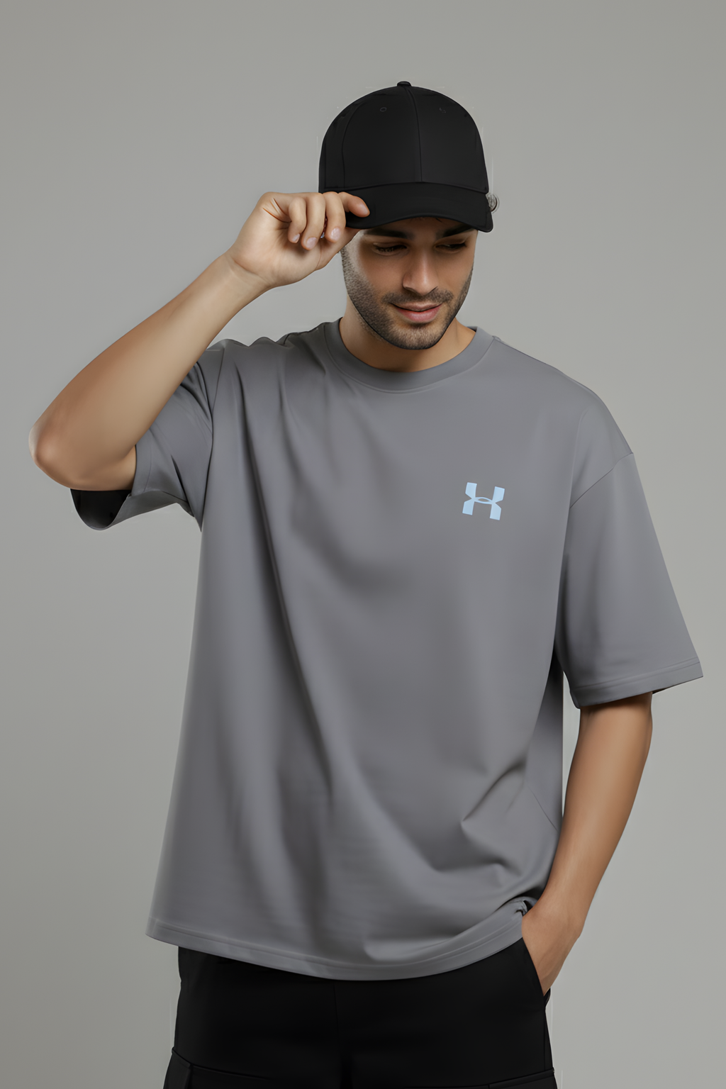 Meltdown Bear Oversized T-Shirt-Grey