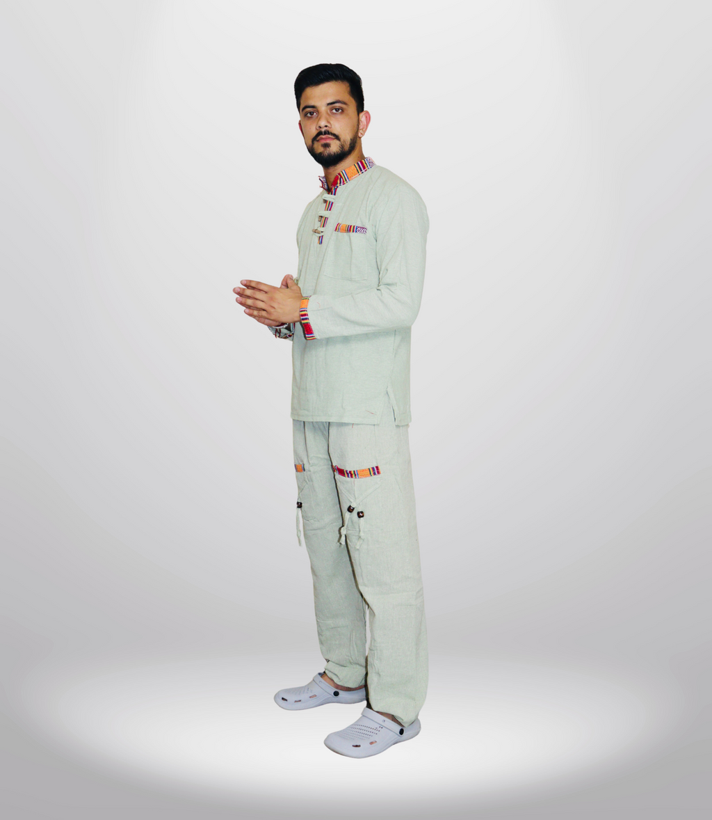 Cotton Kurta - Pajama Set - Mint Green