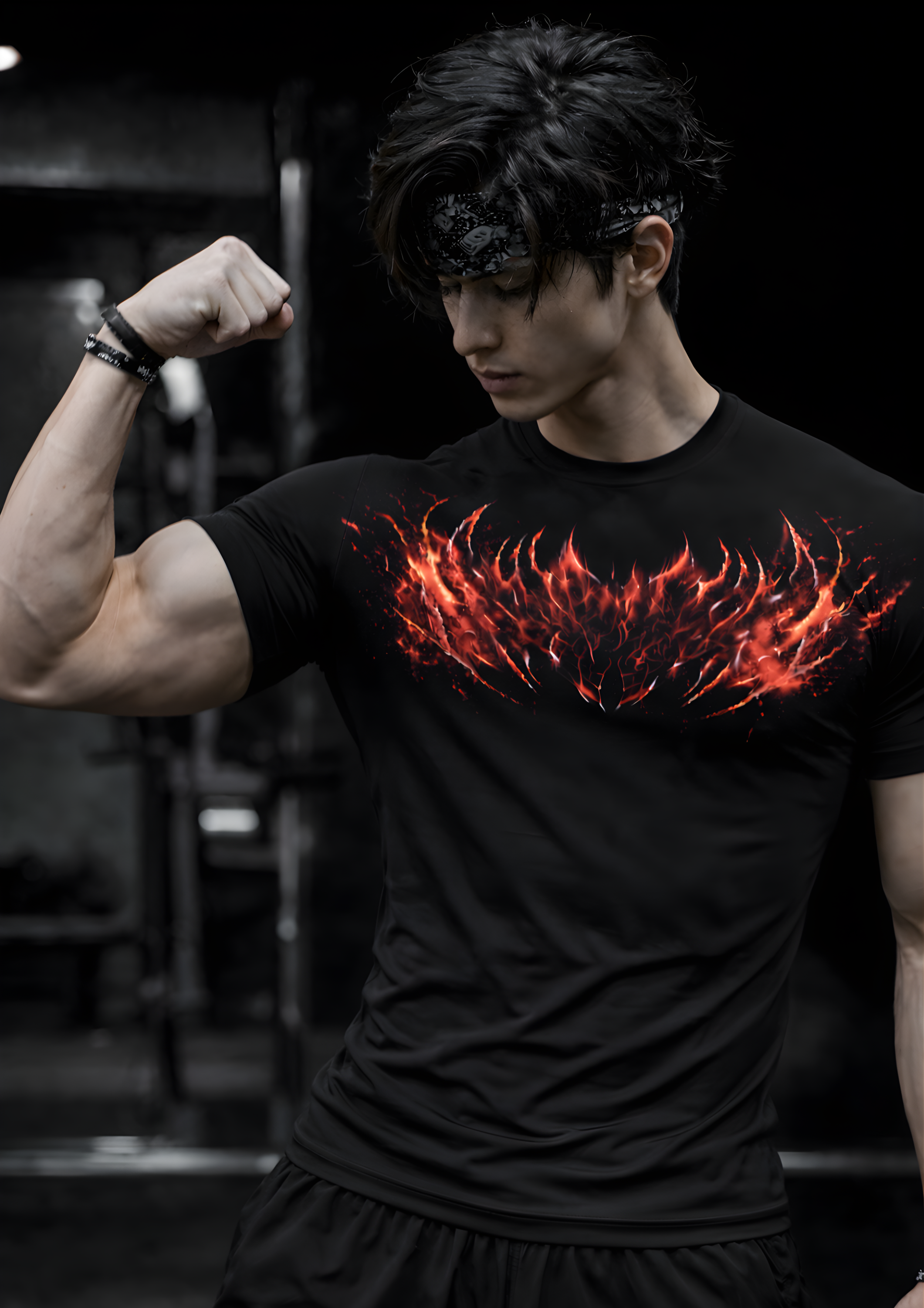 INFERNO Compression Half Sleeve T-Shirt – Black