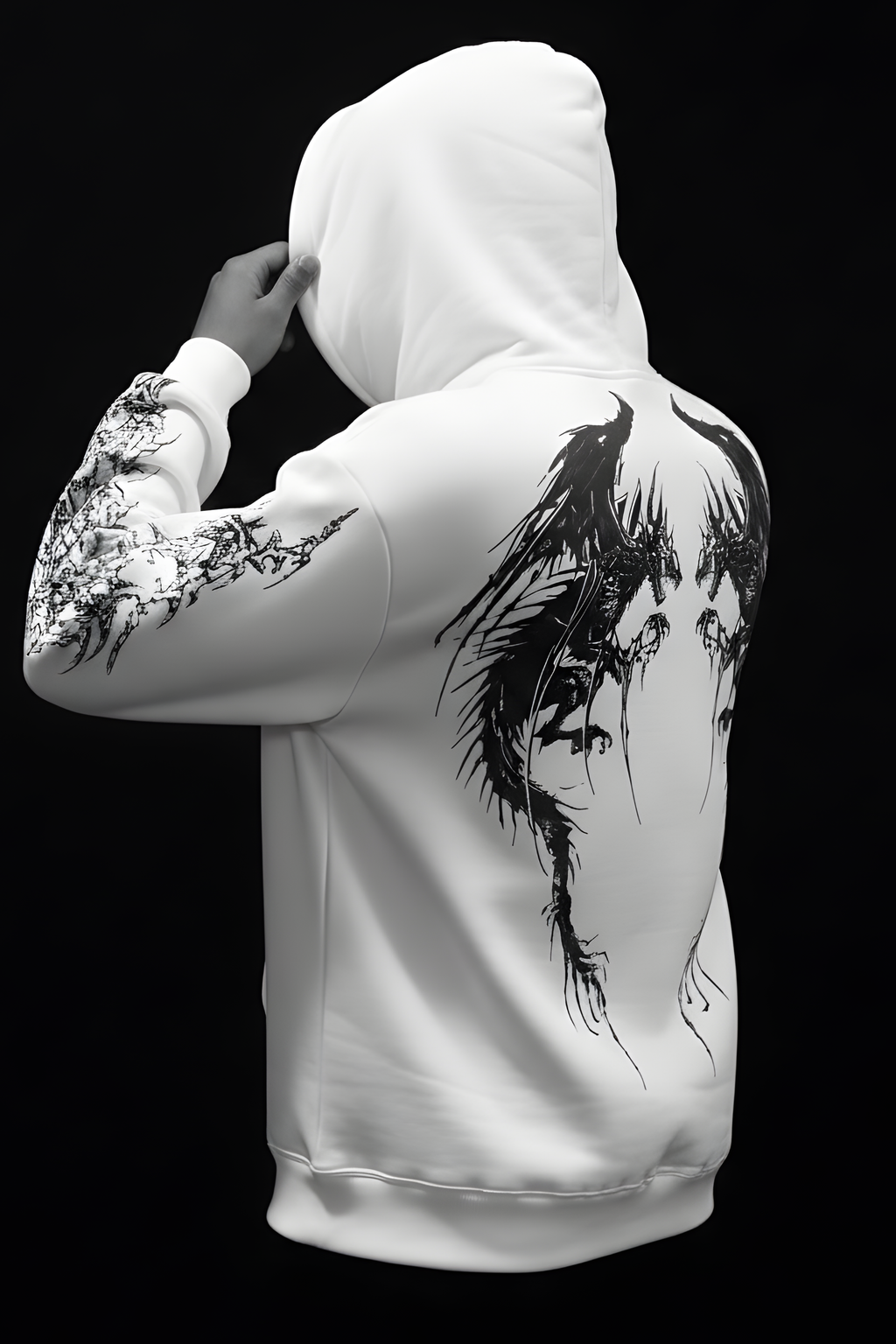 Dragon Oversized Premium Hoodie – WHITE