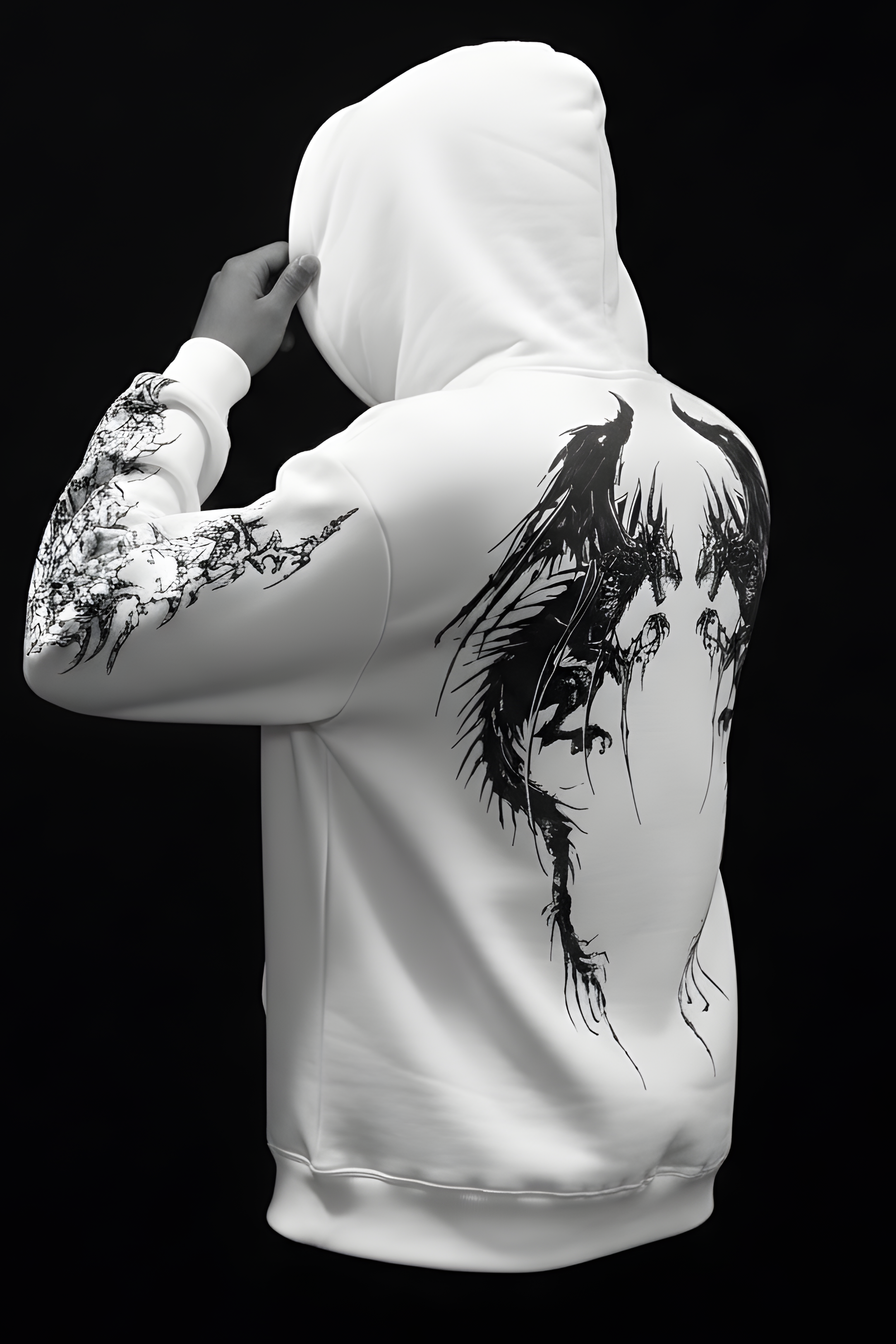 Dragon Oversized Premium Hoodie – WHITE