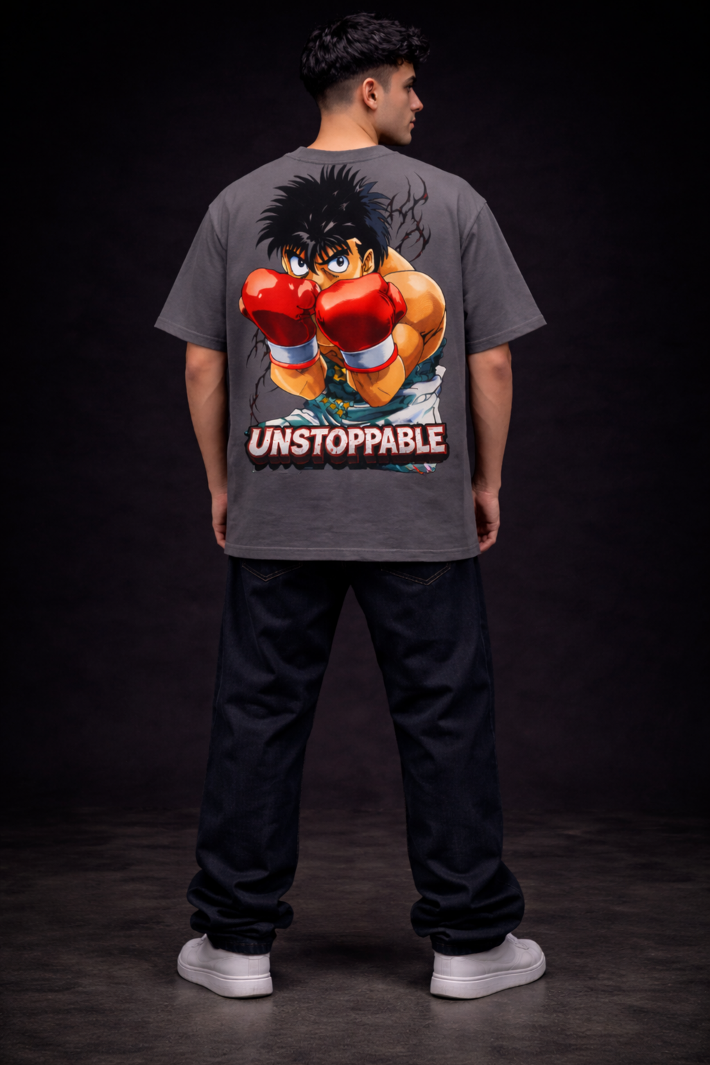 Shadow Punch Oversized Tee - Grey