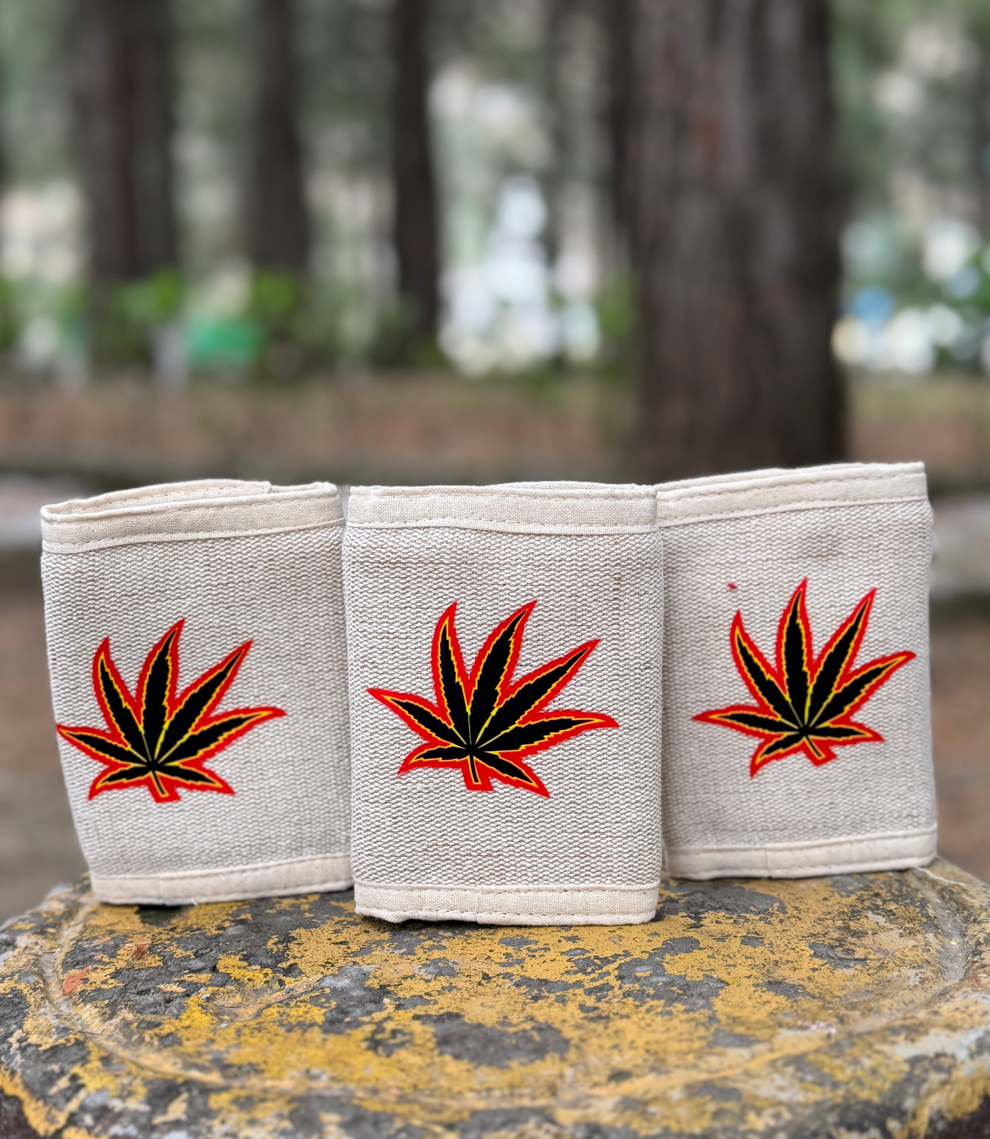 Printed Hemp Leaf Wallet