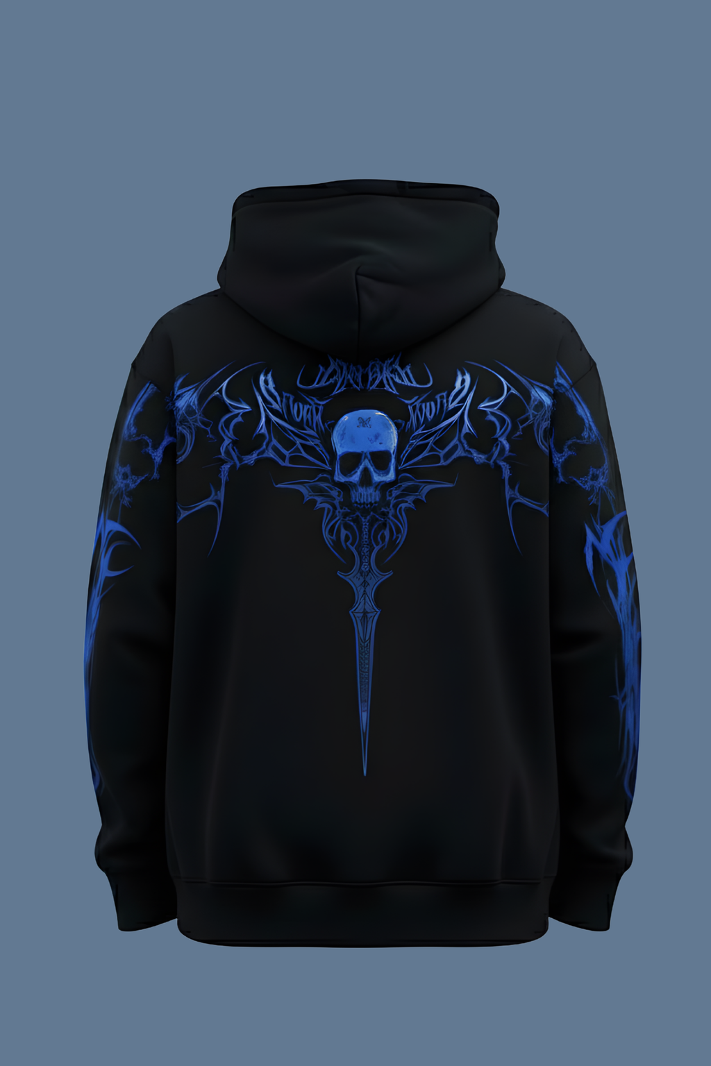Blue Venom Regular Unisex Hoodie  - BLACK