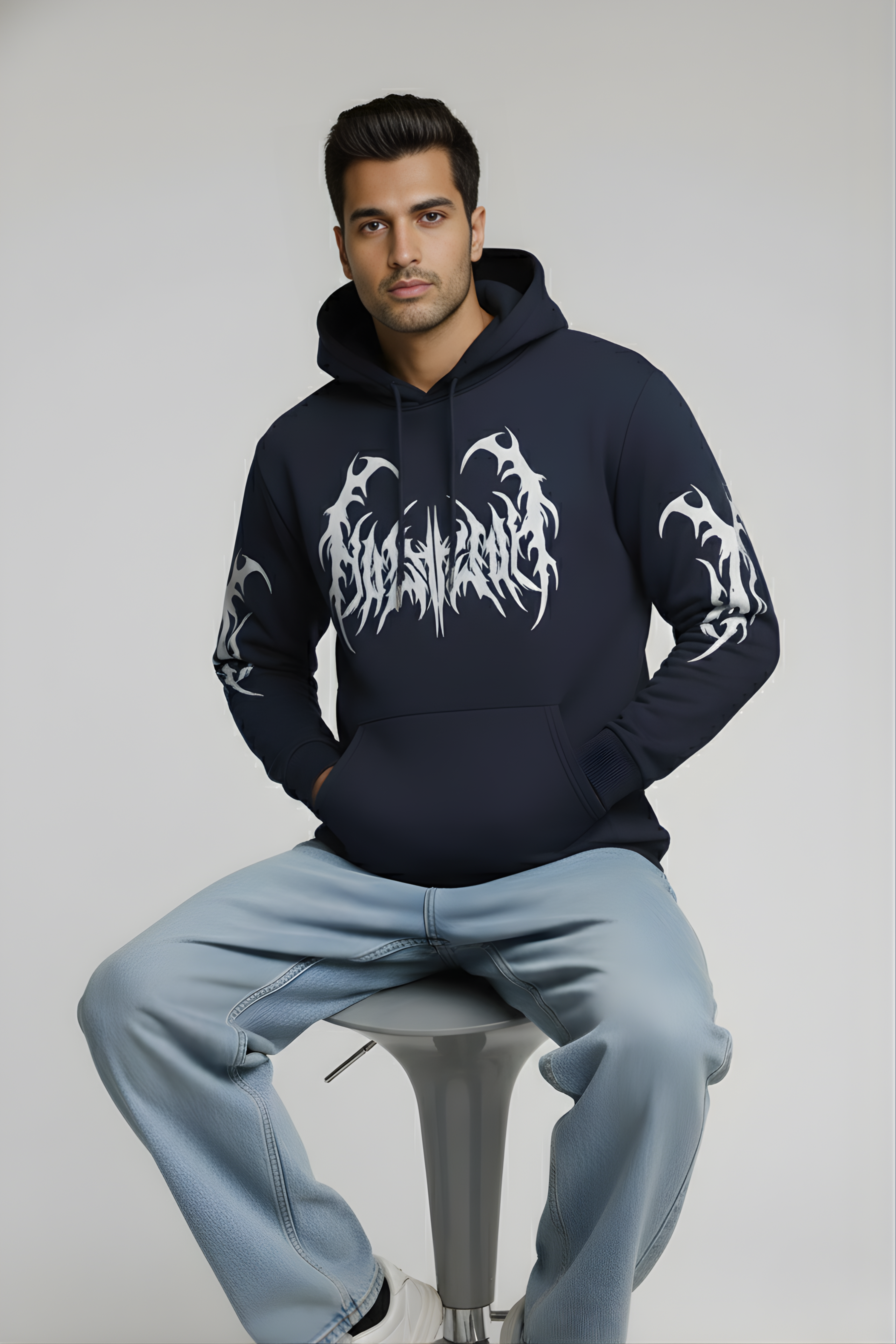BlazeStrike Unisex Regular Fit Hoodie – Navy Blue