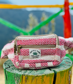 Hemp Waist Bag - White Pink