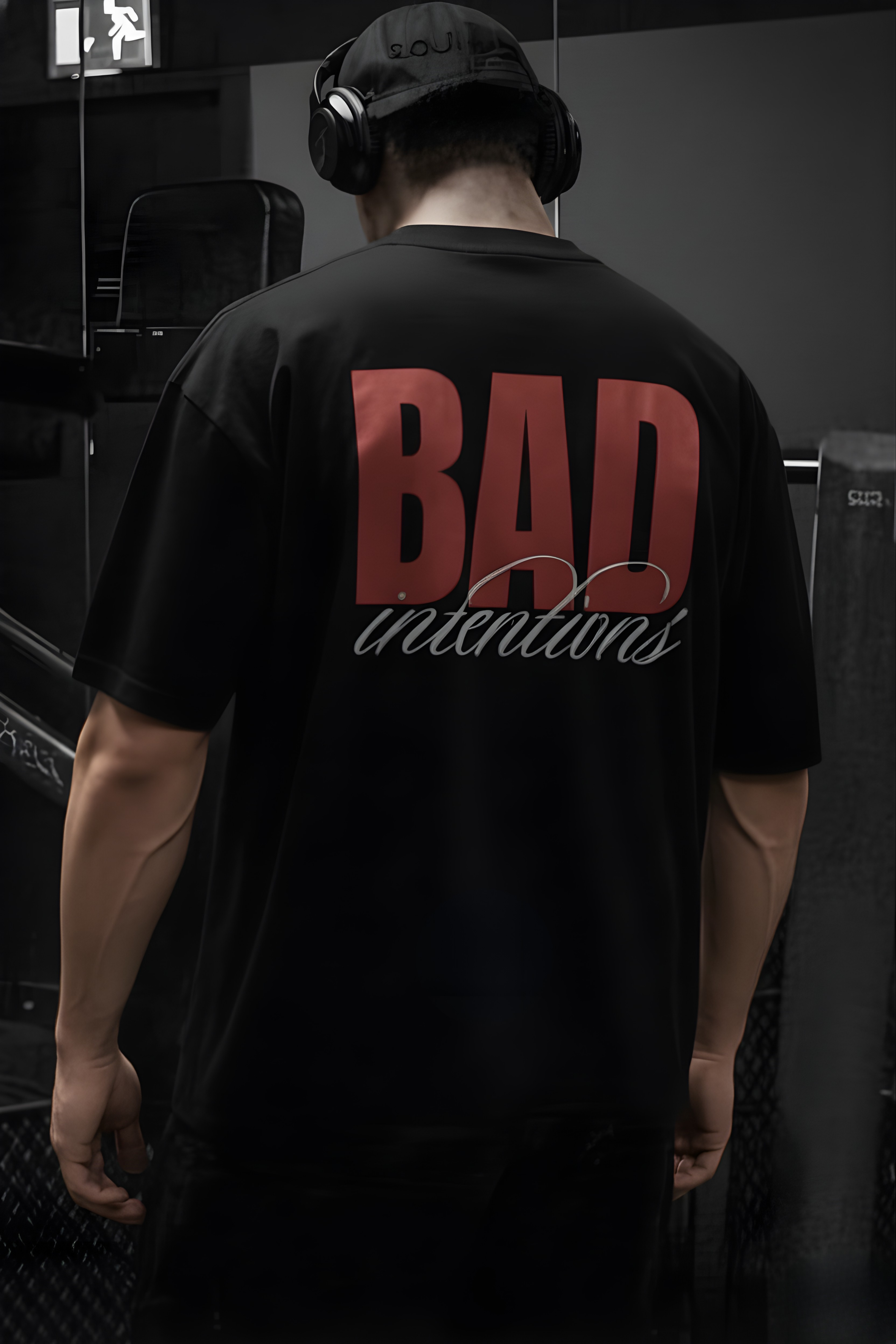 BAD Intentions Oversized Gym T-Shirt – Black