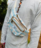 Hemp Waist Bag - SkyBlue White