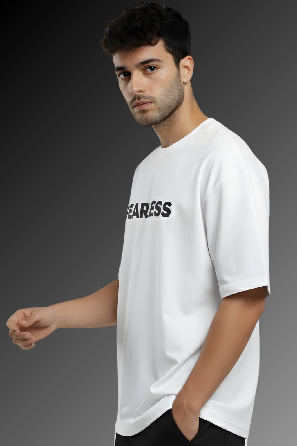 Fearless Oversized T-Shirt-White