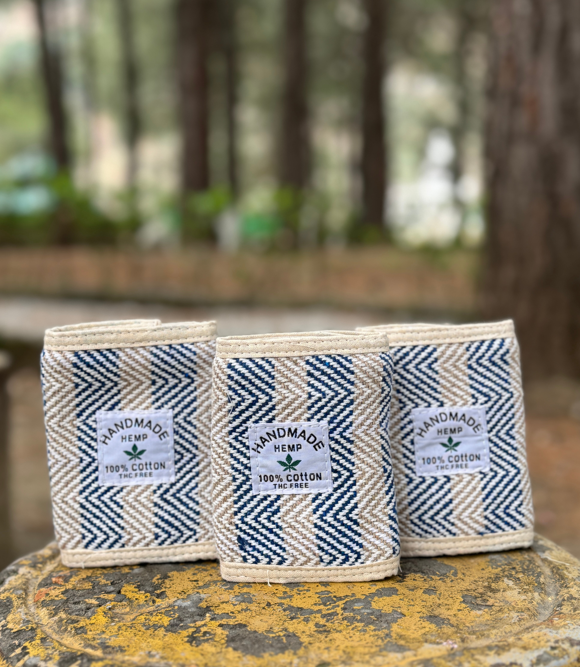 Blue ZigZag Hemp Wallet