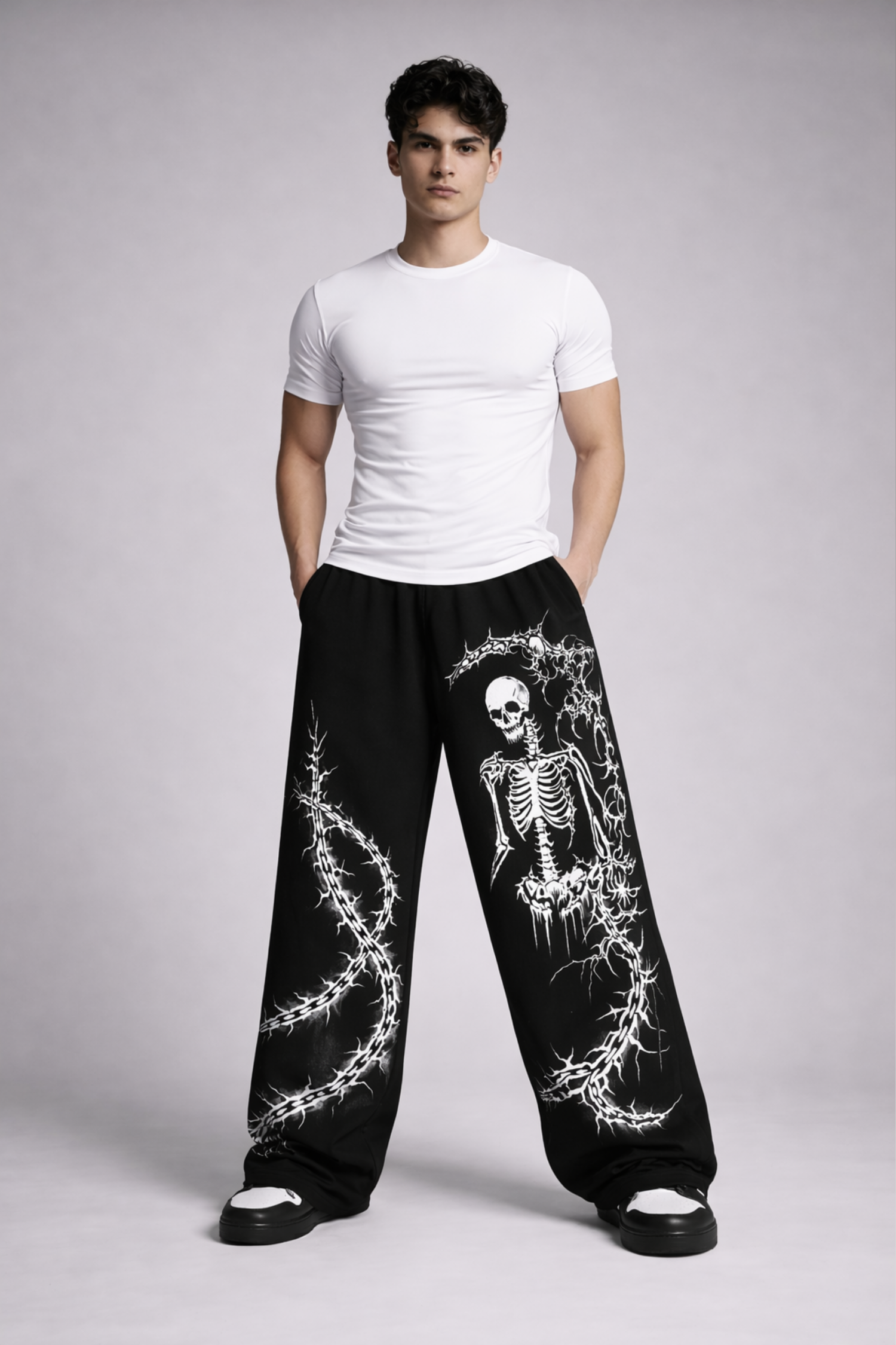 SHADOW REAPER Unisex Straight Fit Baggy Pant- BLACK