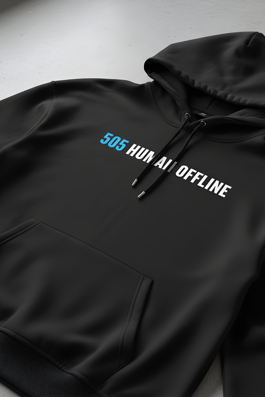 505 Human Offline Unisex Regular Hoodie – Black