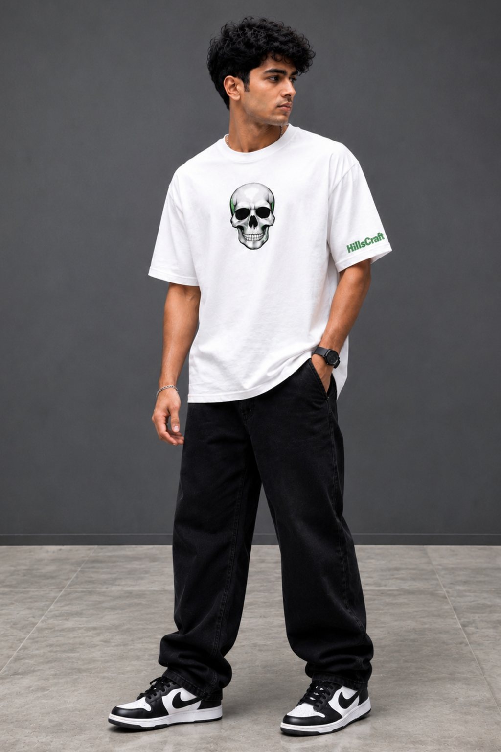 FEARLESS RIDER Oversized Tee - White