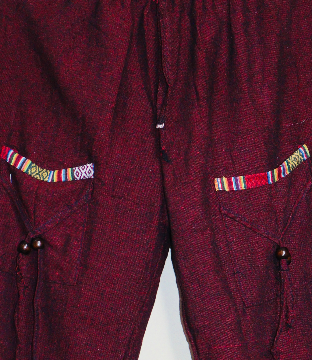 Ethnic Cotton Pajama - Maroon-Unisex