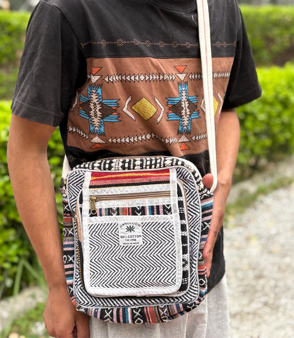 Hemp Side Bag - B-W