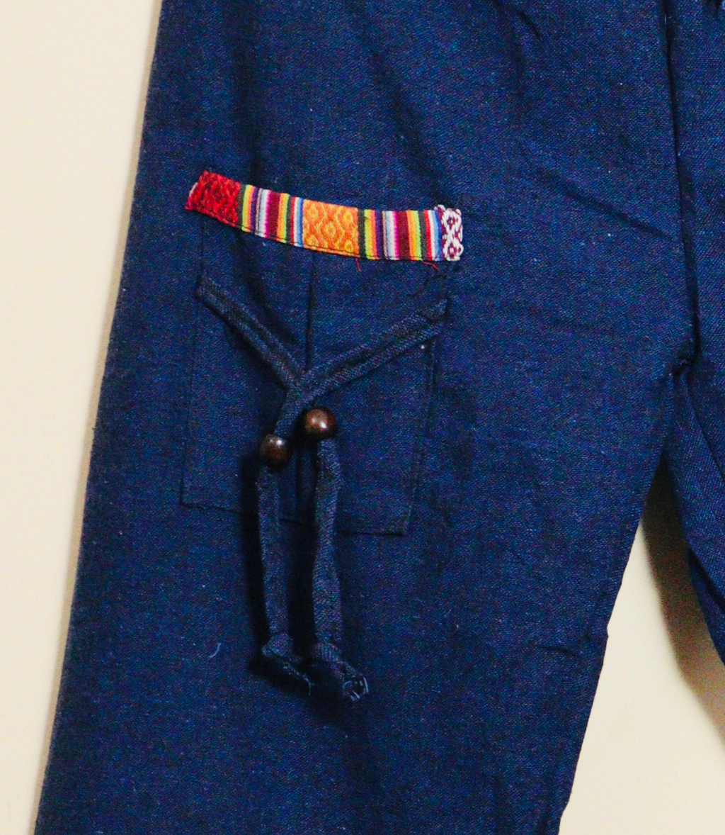 Ethnic Cotton Pajama - Blue-Unisex