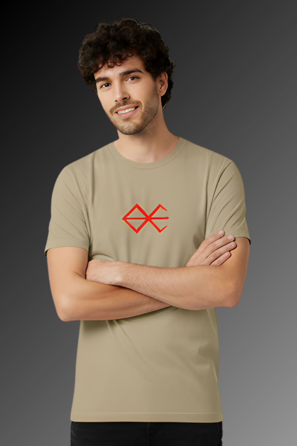 Energy  Regular Fit Printed T-Shirt-Beige