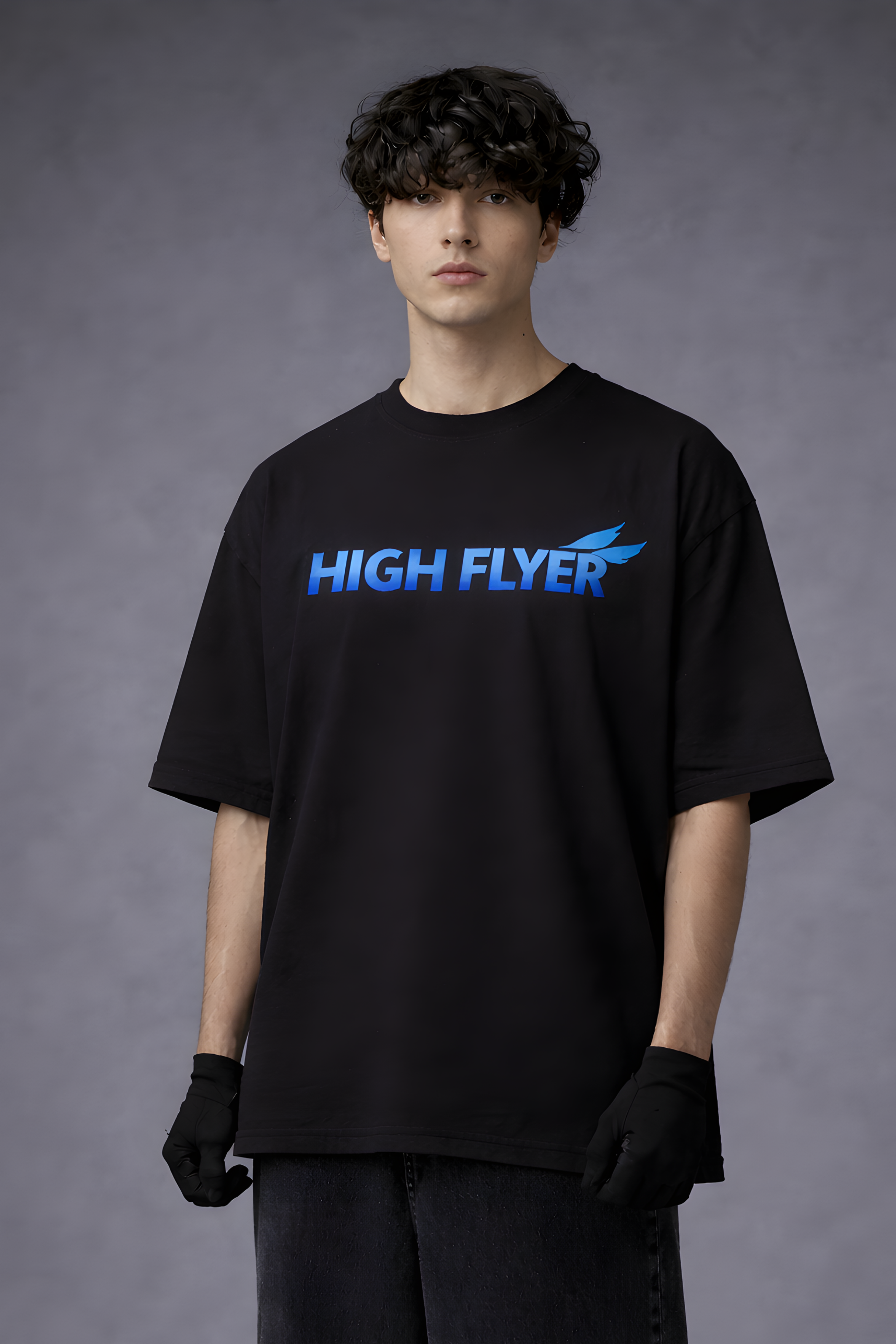 High Flyer Oversized Tee -BLACK