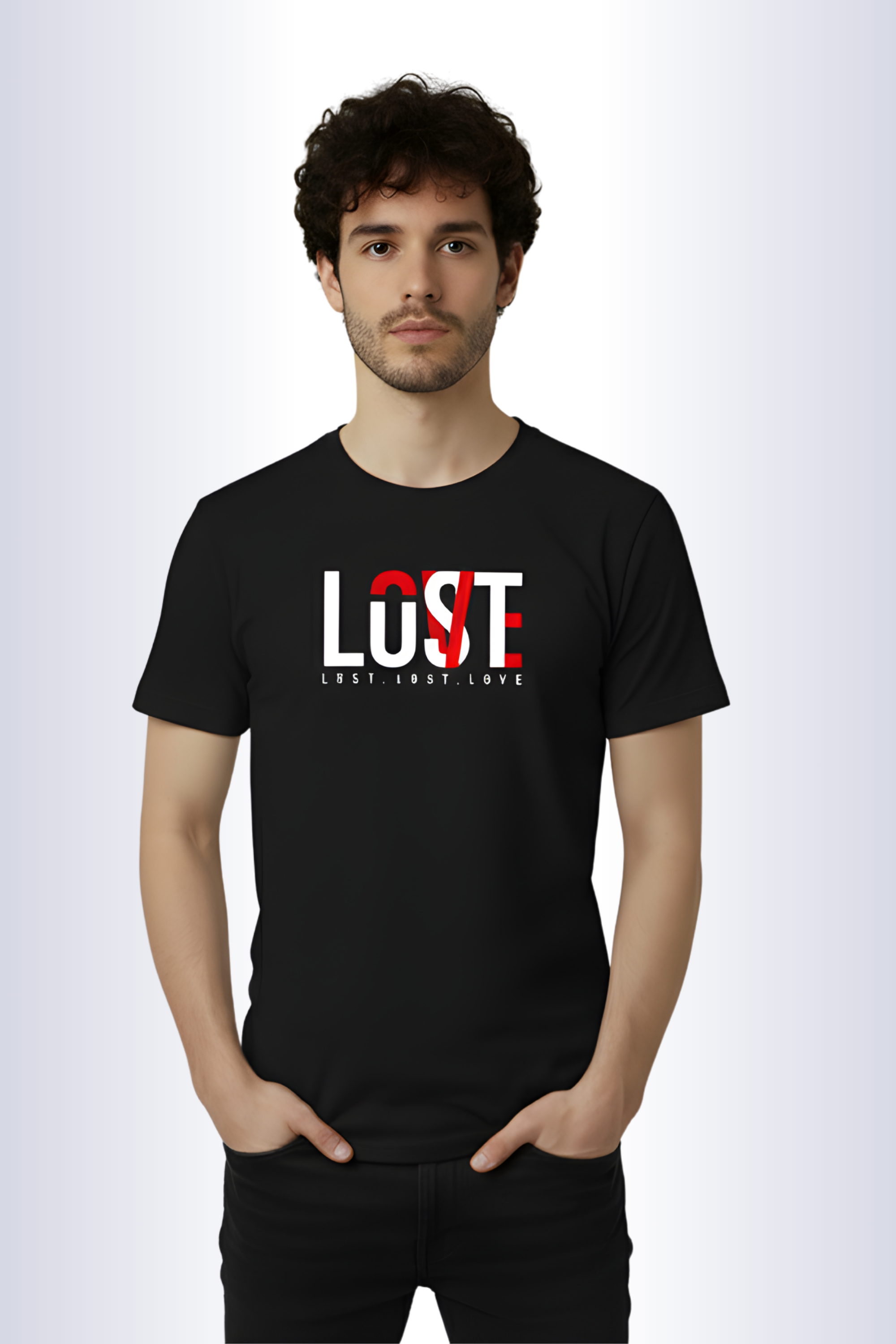 Lust Regular Fit Printed T-Shirt-Black