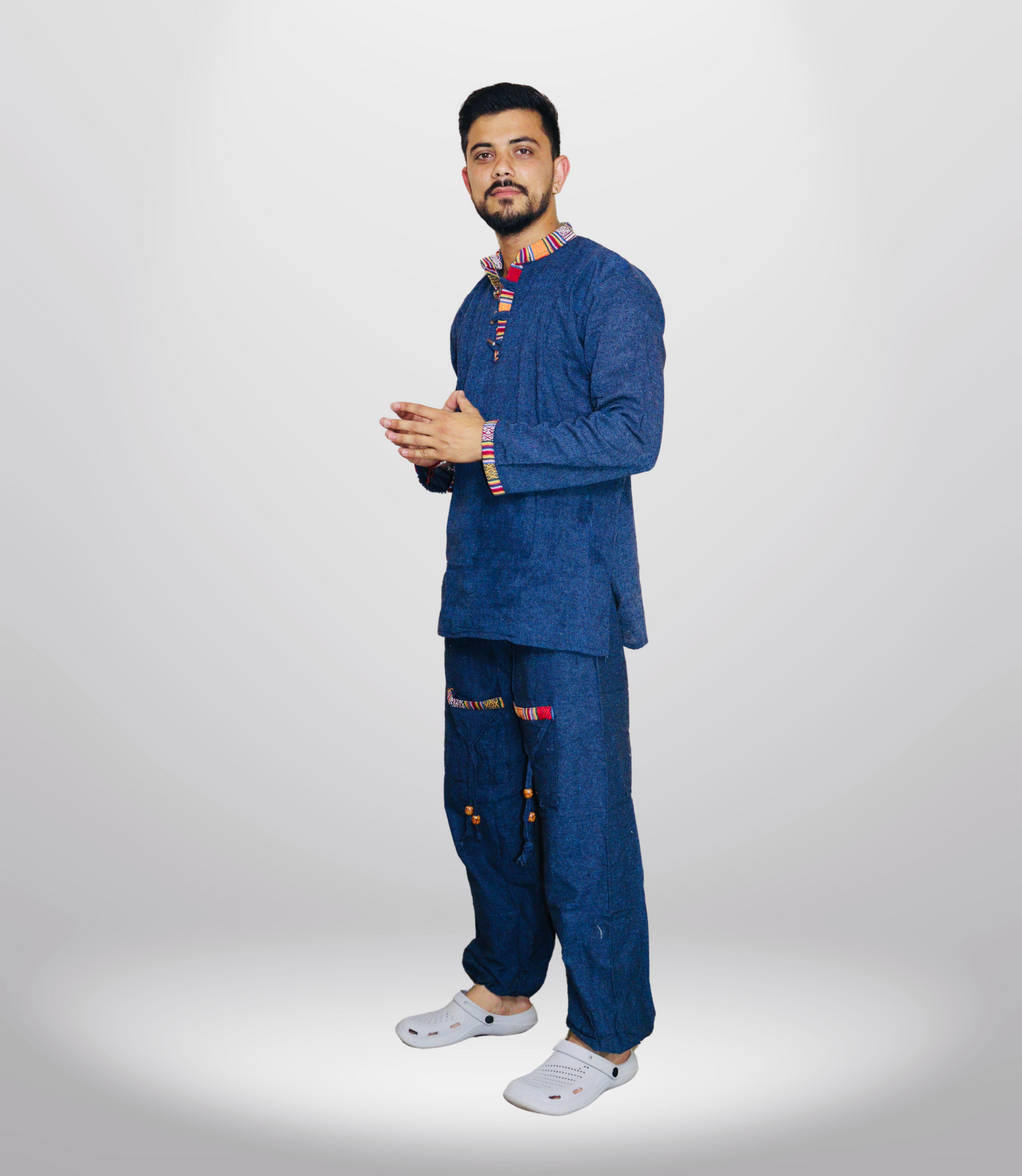 Cotton Kurta - Pajama - Blue