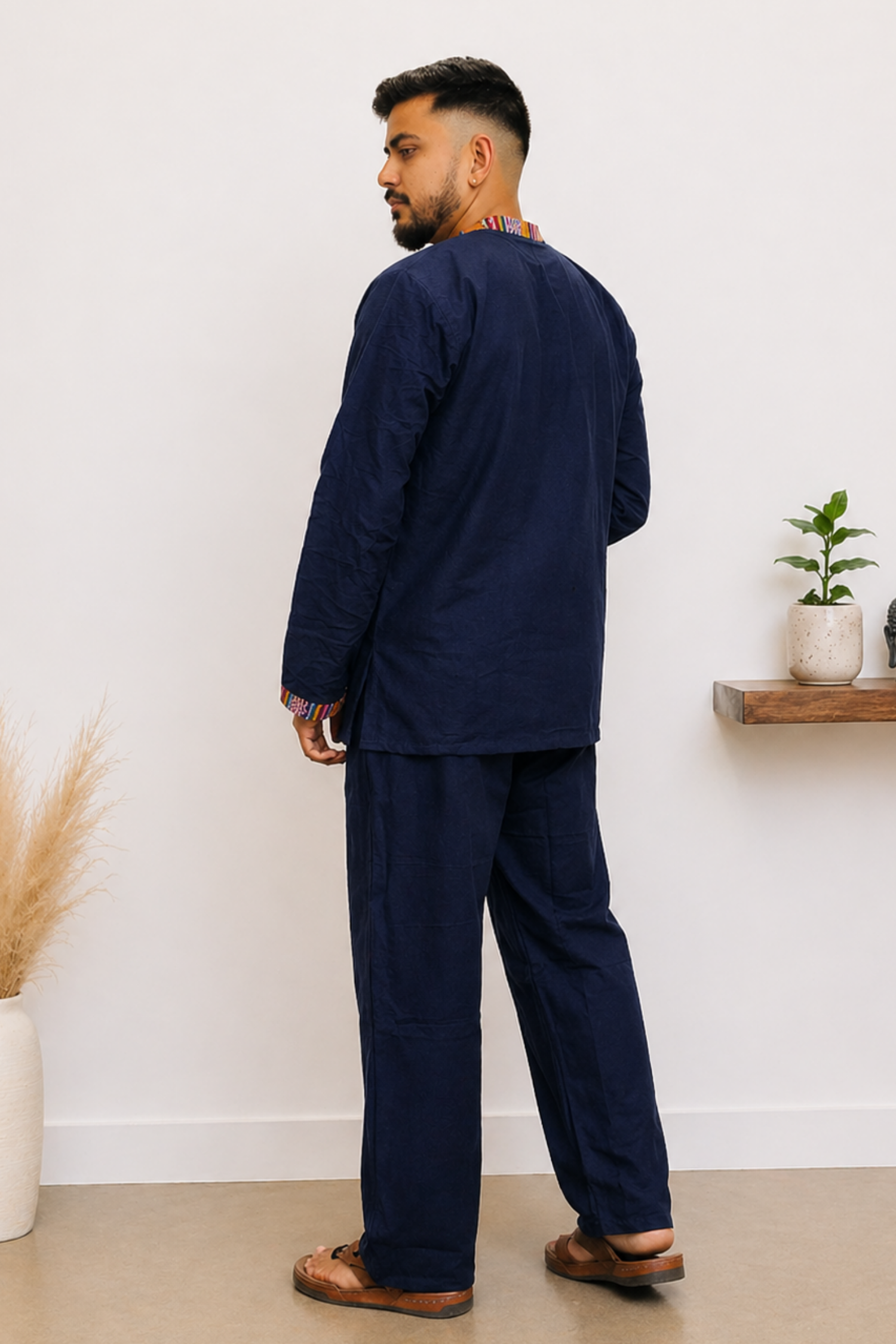 7 CHAKRAS Ethnic Kurta Pajama Set -NAVY BLUE