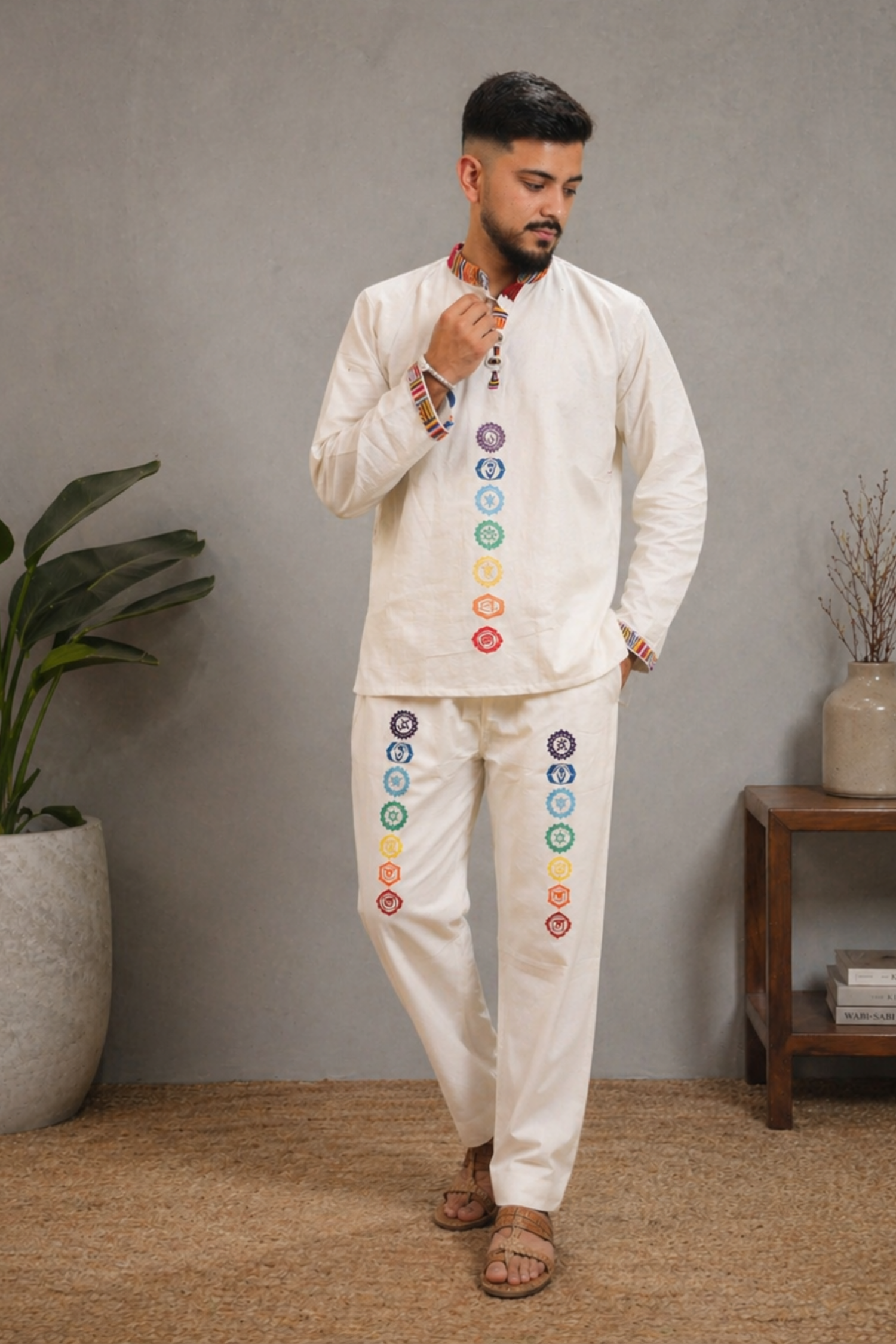 7 CHAKRAS Ethnic Kurta Pajama Set - BEIGE