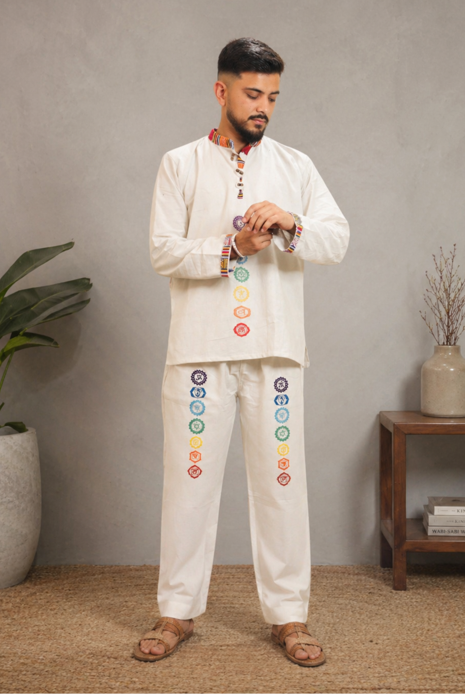 7 CHAKRAS Ethnic Kurta Pajama Set - BEIGE