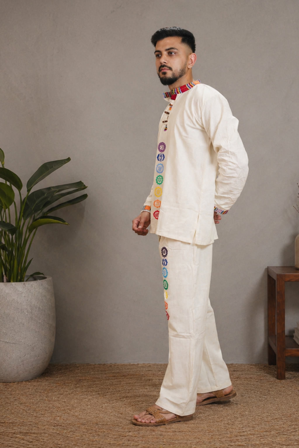 7 CHAKRAS Ethnic Kurta Pajama Set - BEIGE