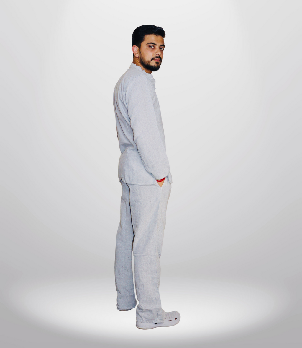 7 CHAKRA KURTA PAJAMA SET - GREY