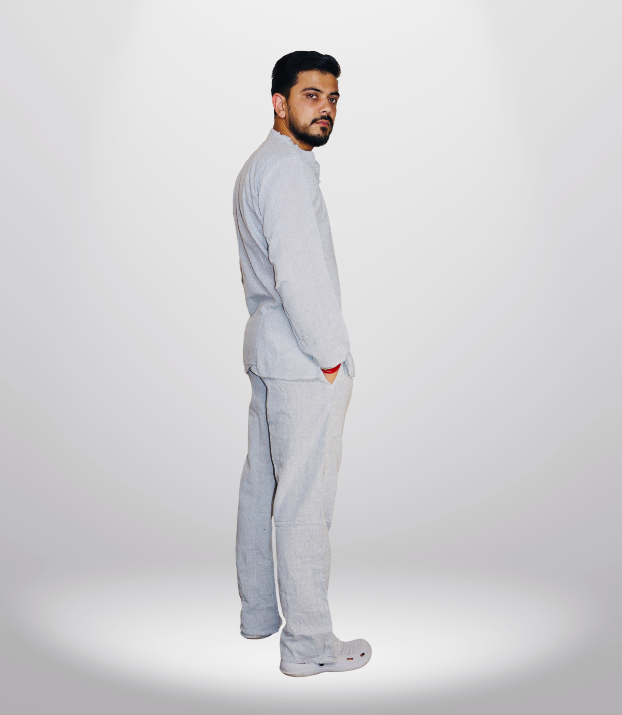 7 CHAKRA KURTA PAJAMA SET - GREY