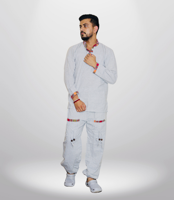 Summer Cotton Kurta - Pajama - Grey